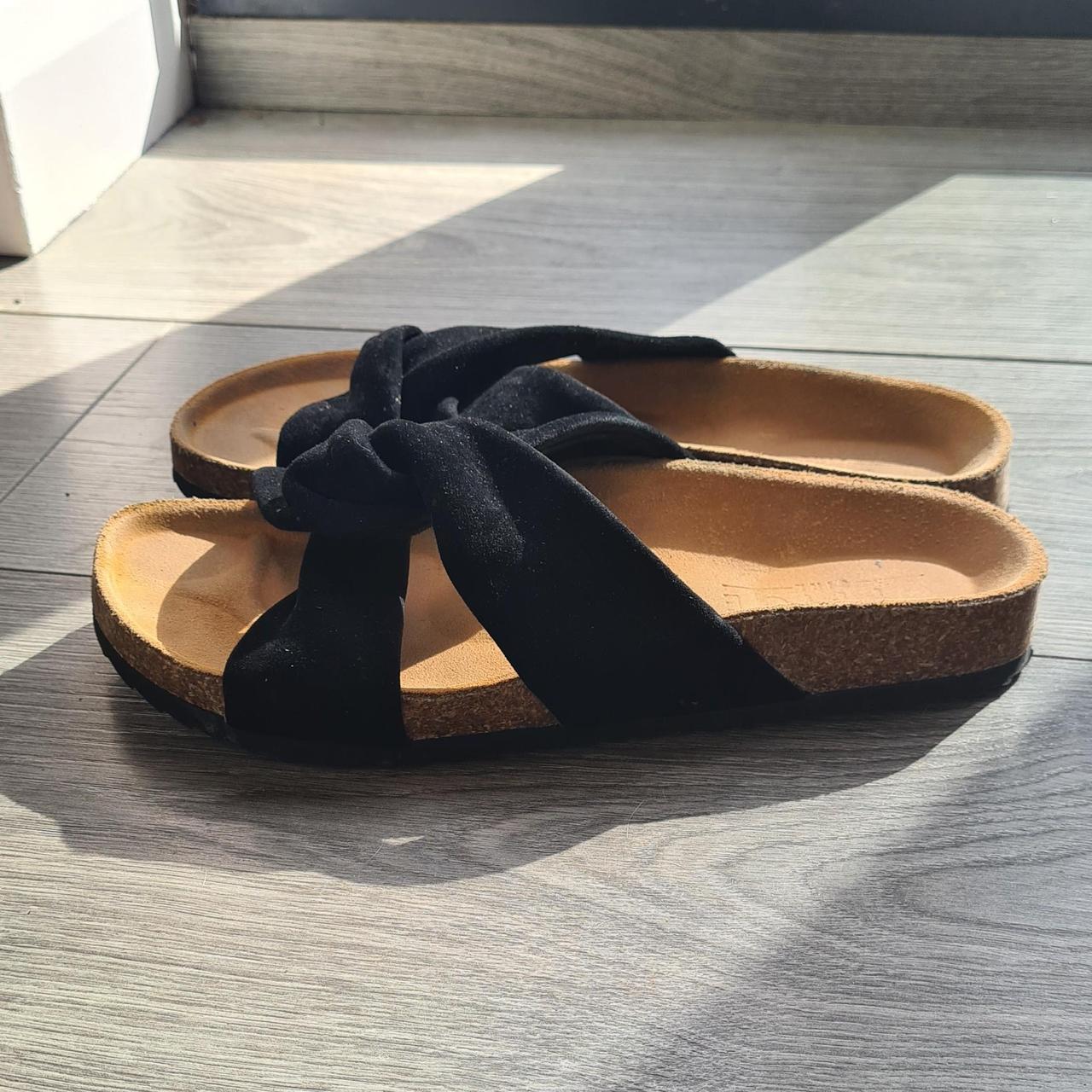 Office shoes UK5 sandals Black sued twist... Depop