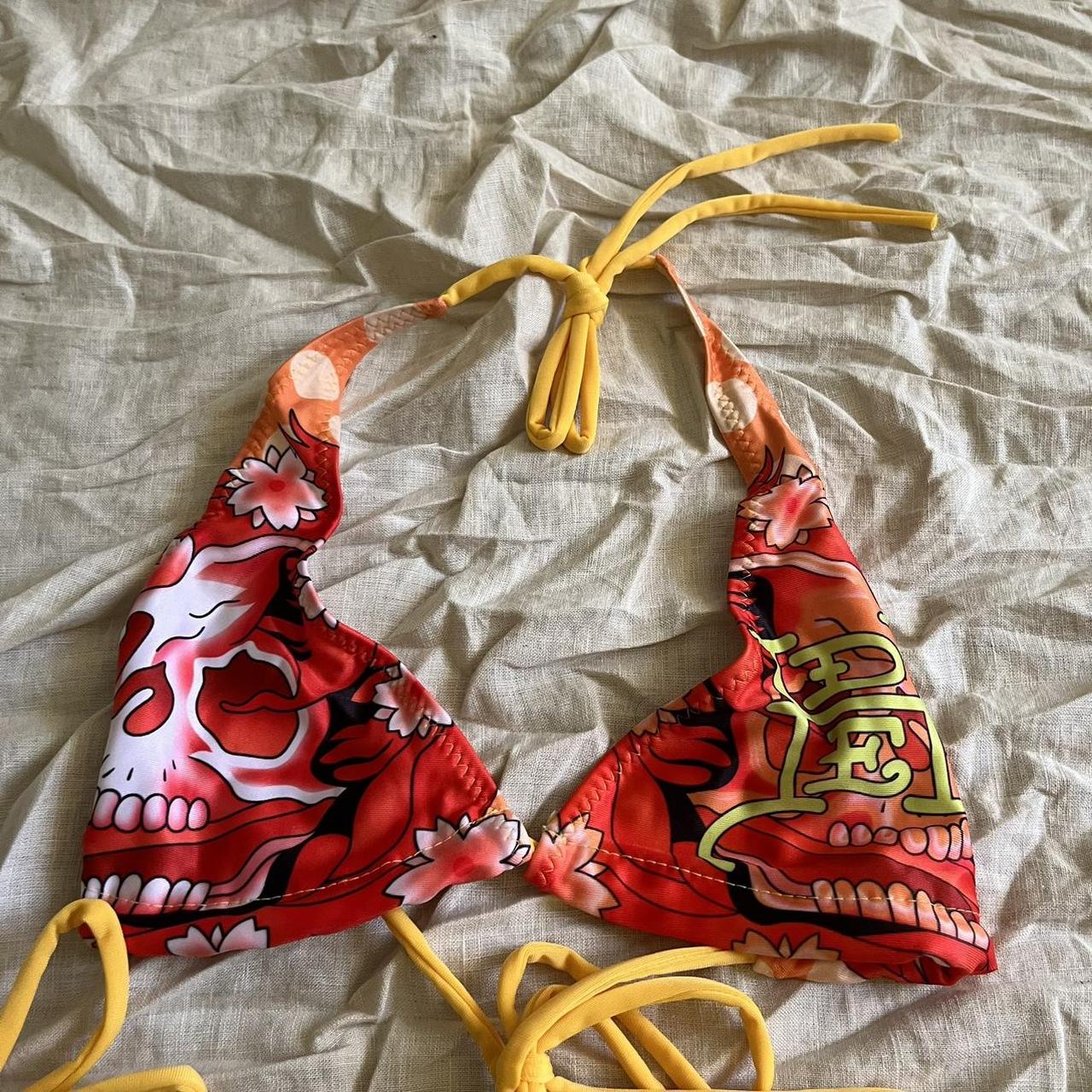 Ed Hardy Womens Red And Yellow Bikinis And Tankini Sets Depop