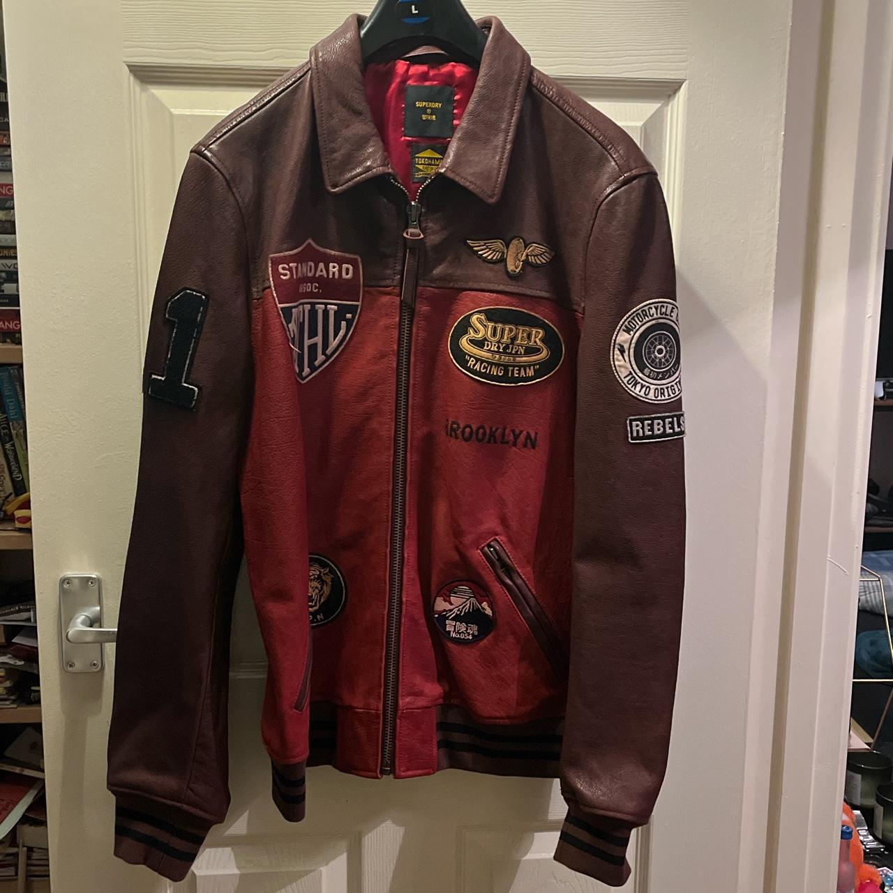 Superdry racing team hot sale leather jacket