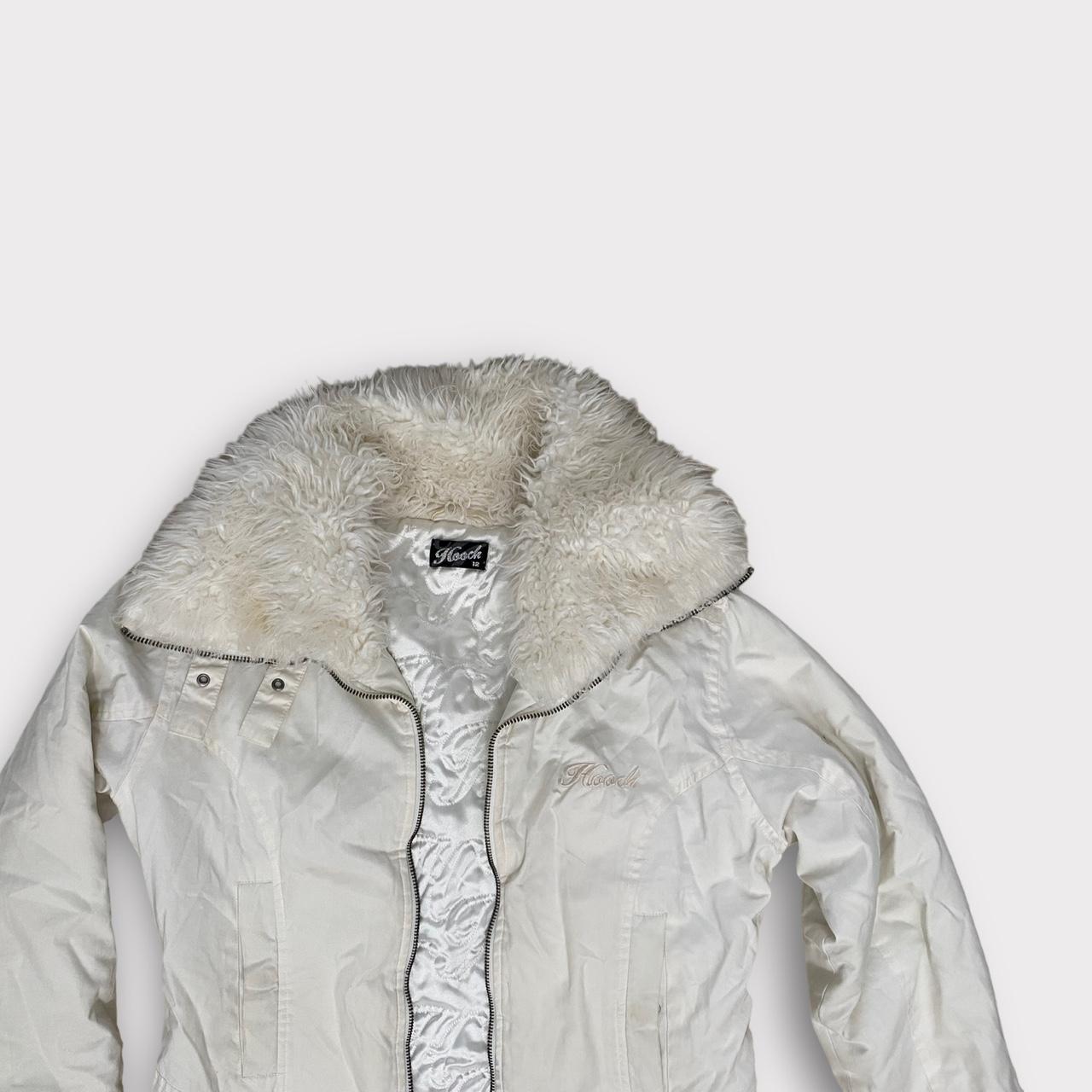 Vintage Y2k Hooch jacket with white faux fur | Depop