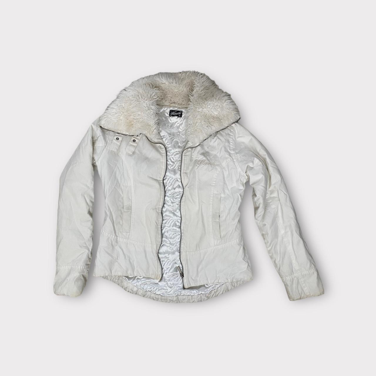 Vintage Y2k Hooch jacket with white faux fur | Depop
