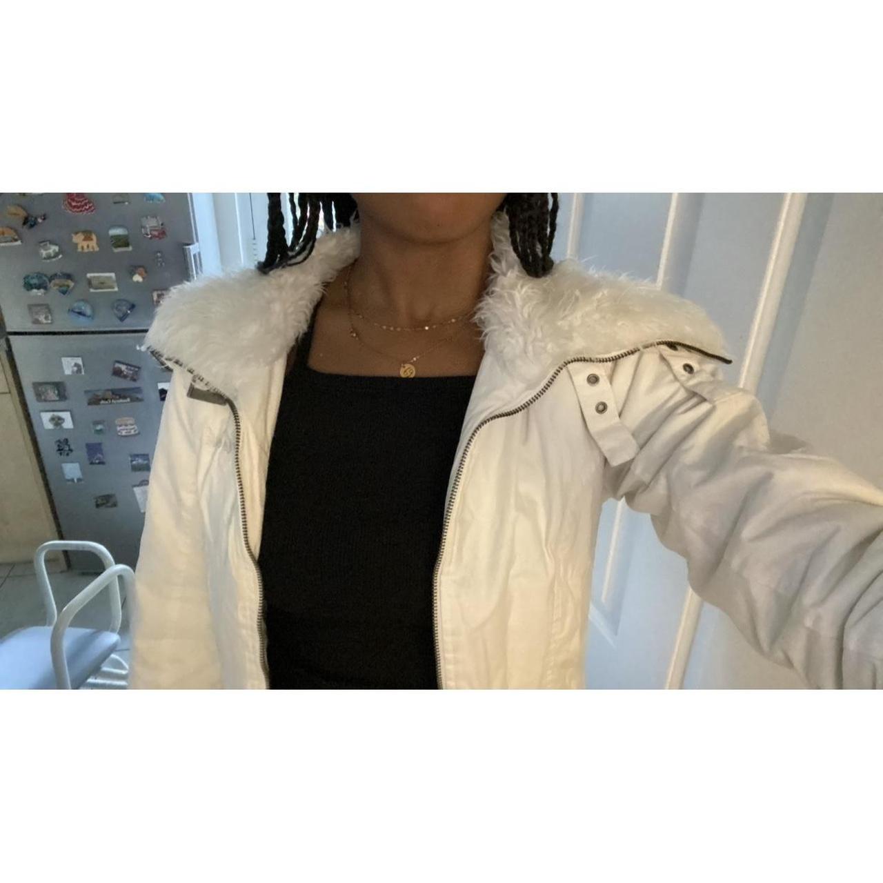 Vintage Y2k Hooch jacket with white faux fur | Depop