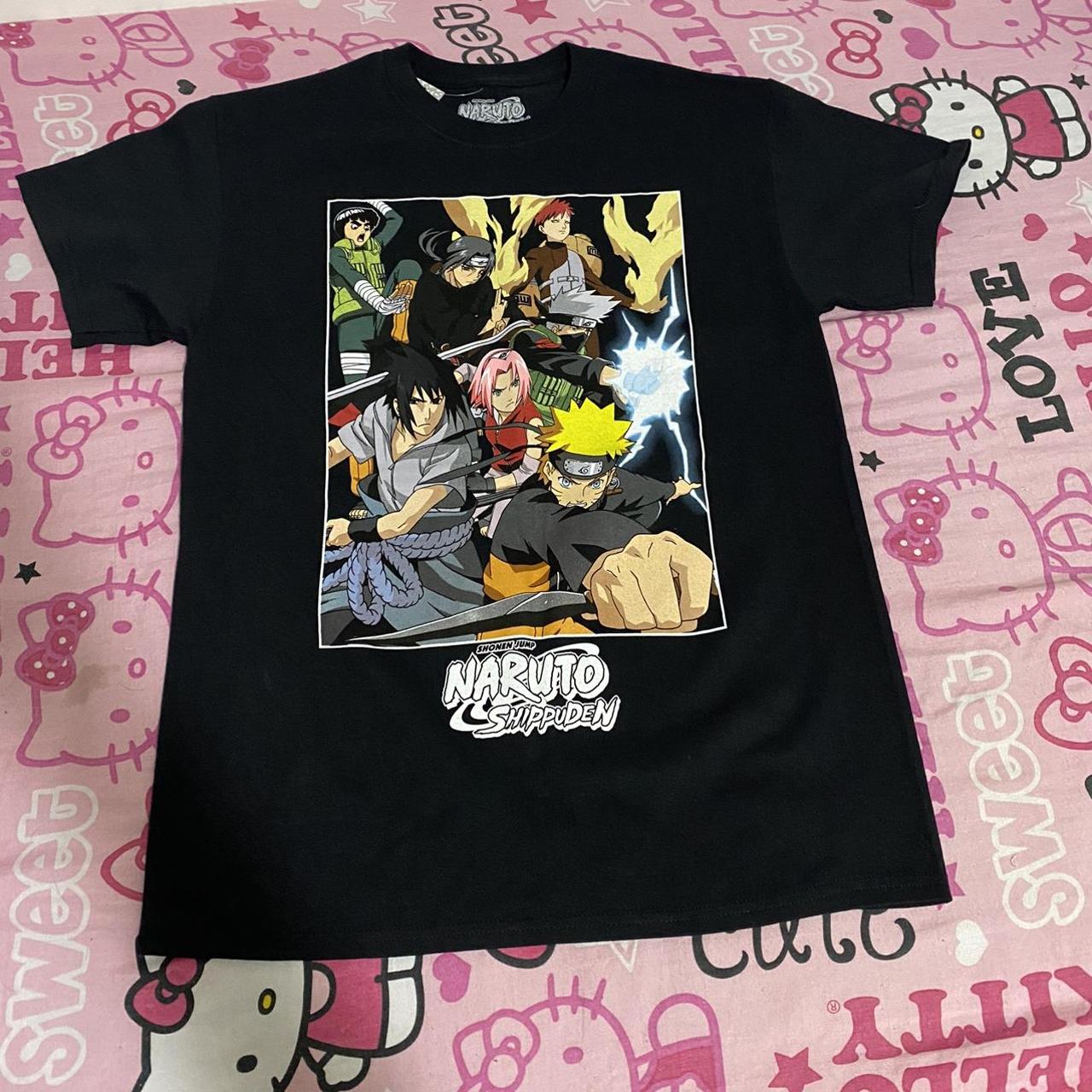 Naruto Shippuden Anime Characters Black T-Shirt Men's MEDIUM