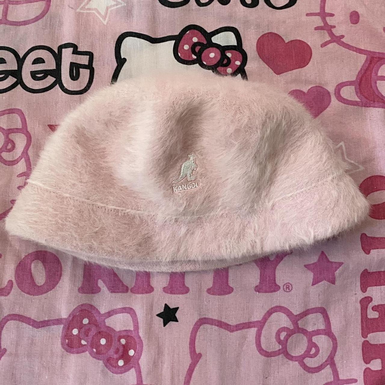 Pink fuzzy kangol bucket hat Size medium but would... - Depop