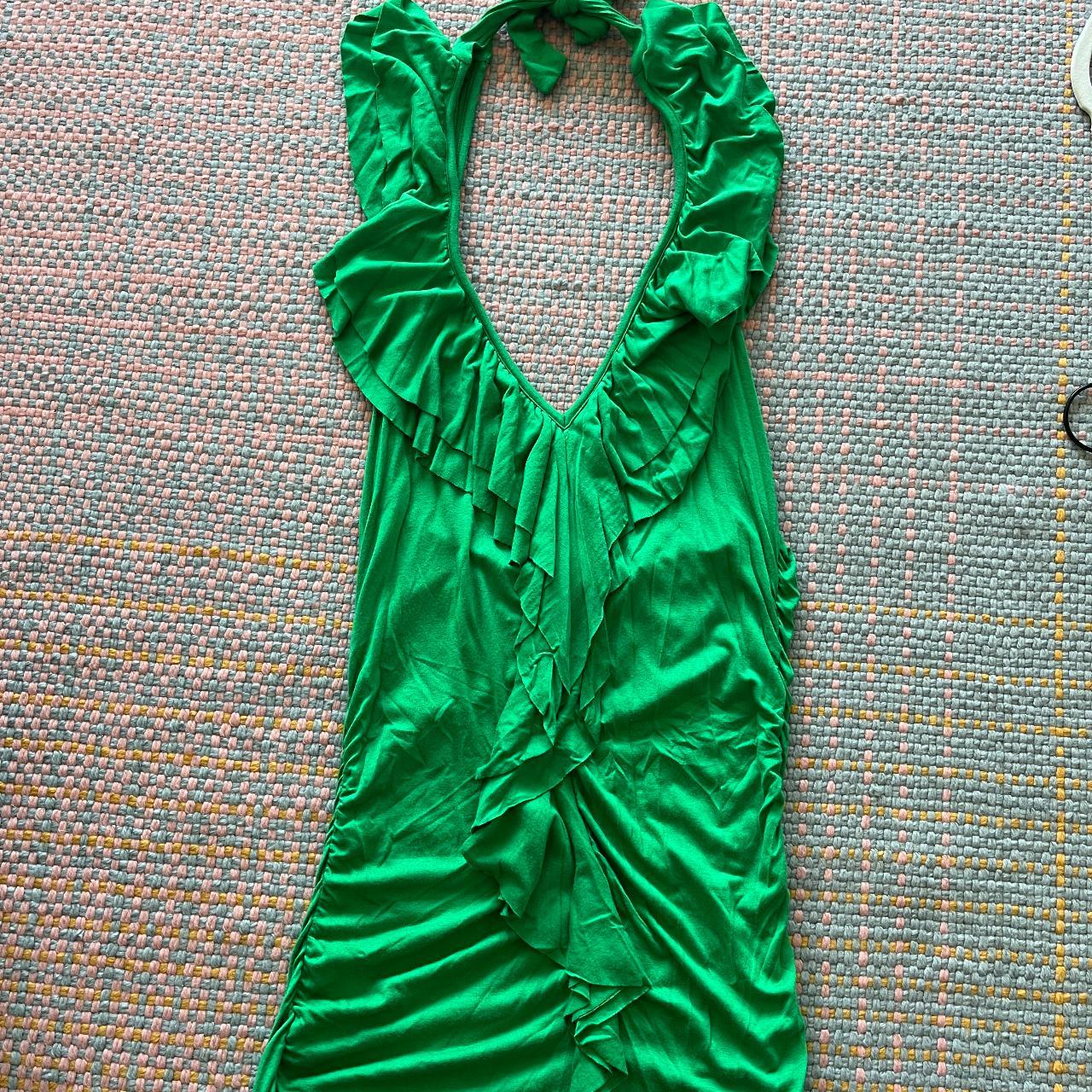 Y2k clubbing green mini dress/top brand is arden b -... - Depop