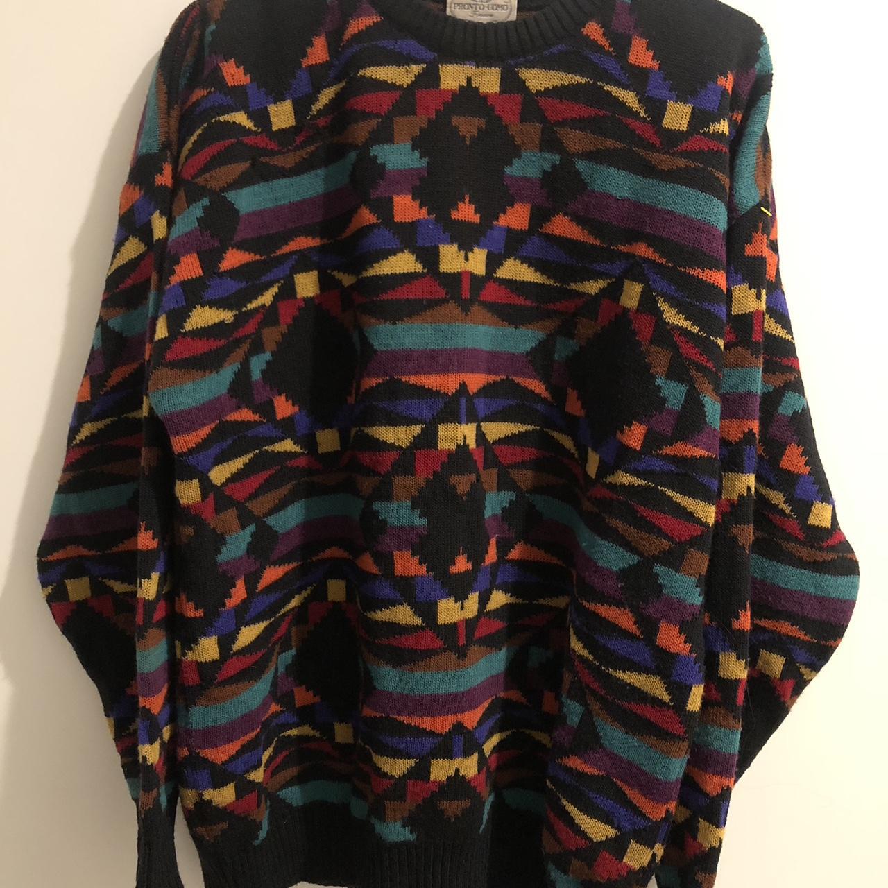 Vintage 90s Knit Aztec South Western Style Italy... - Depop