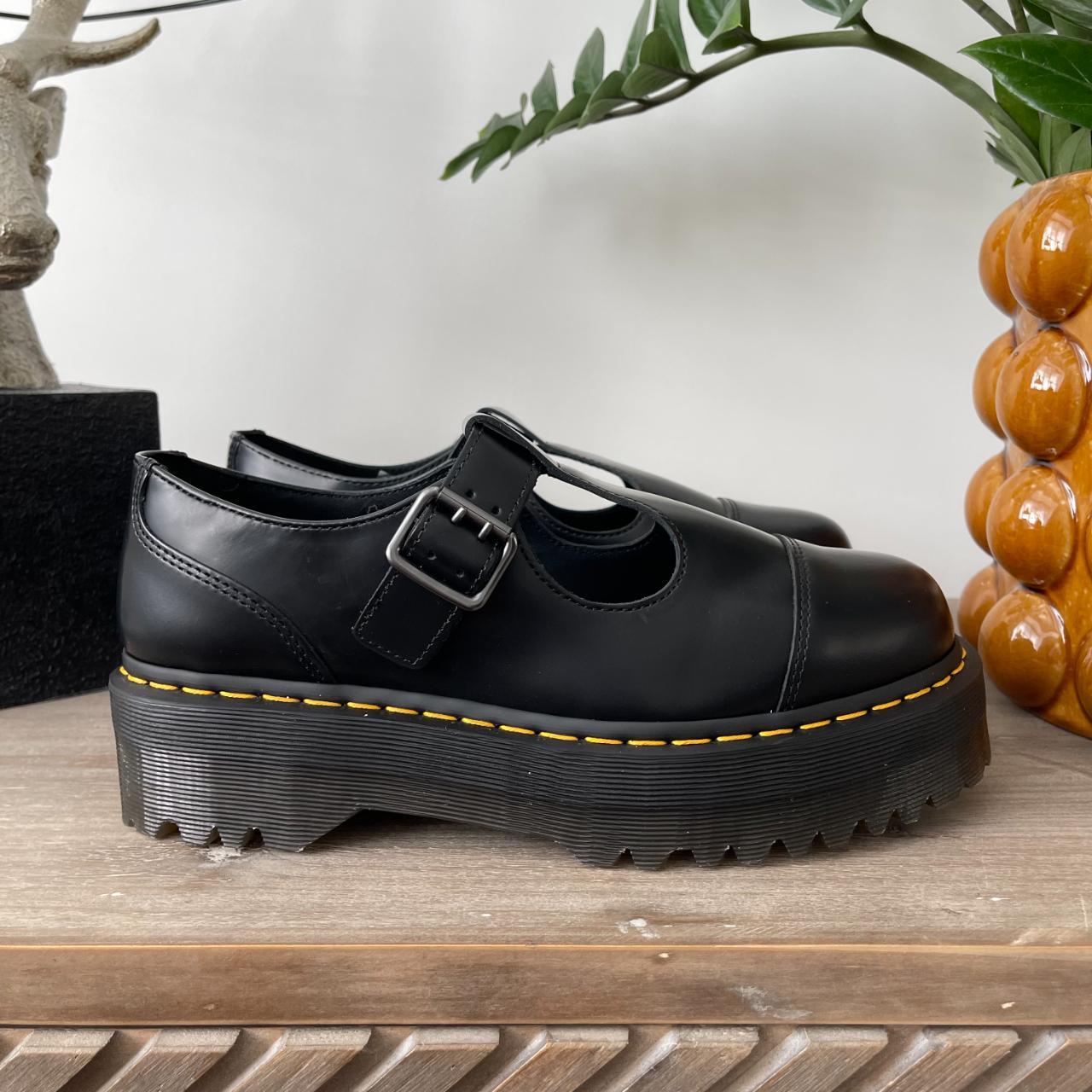 Dr MARTENS BETHAN MARY JANE Quad Platform BLACK... - Depop