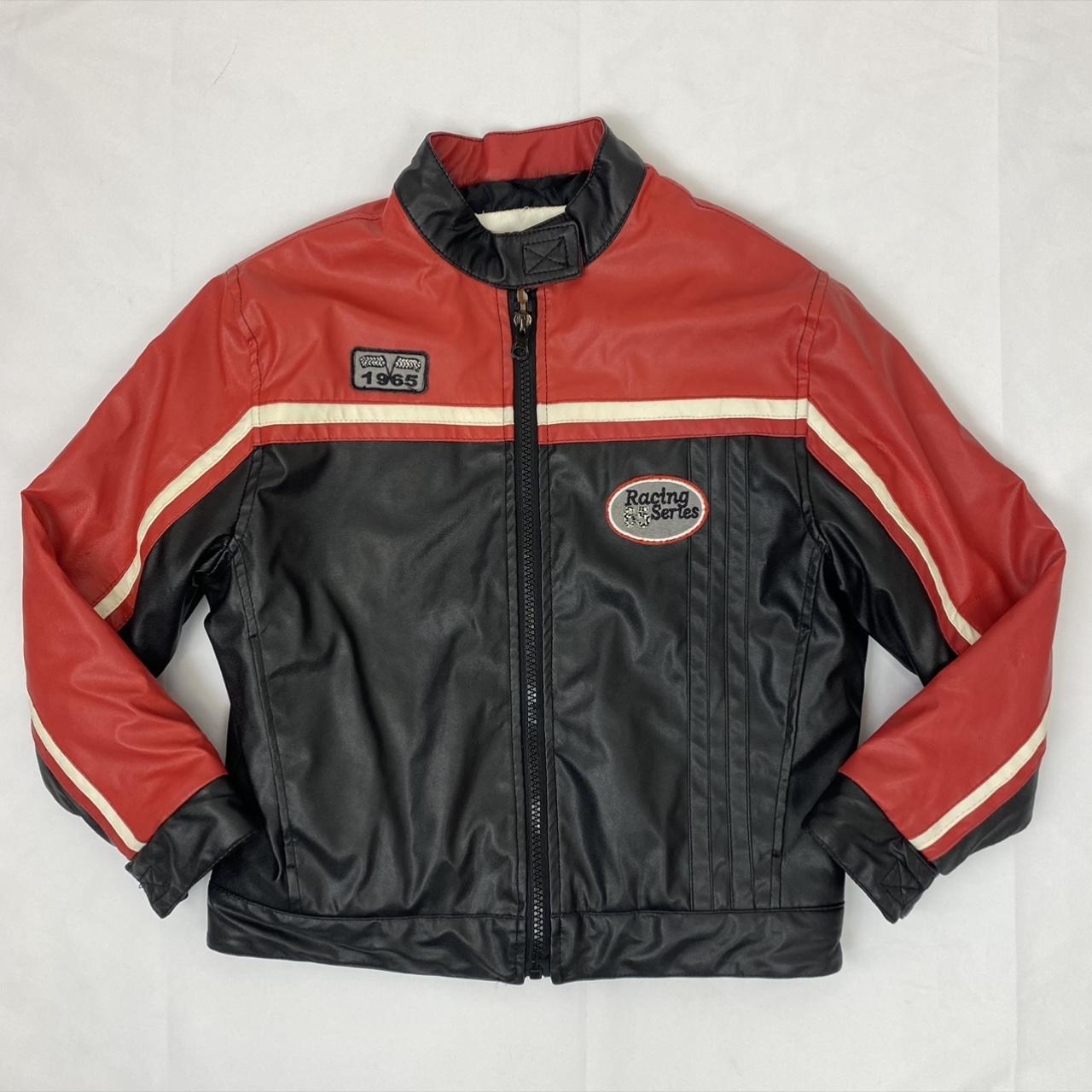 Black and Red Racing Jacket Kids size 7-8 but would... - Depop