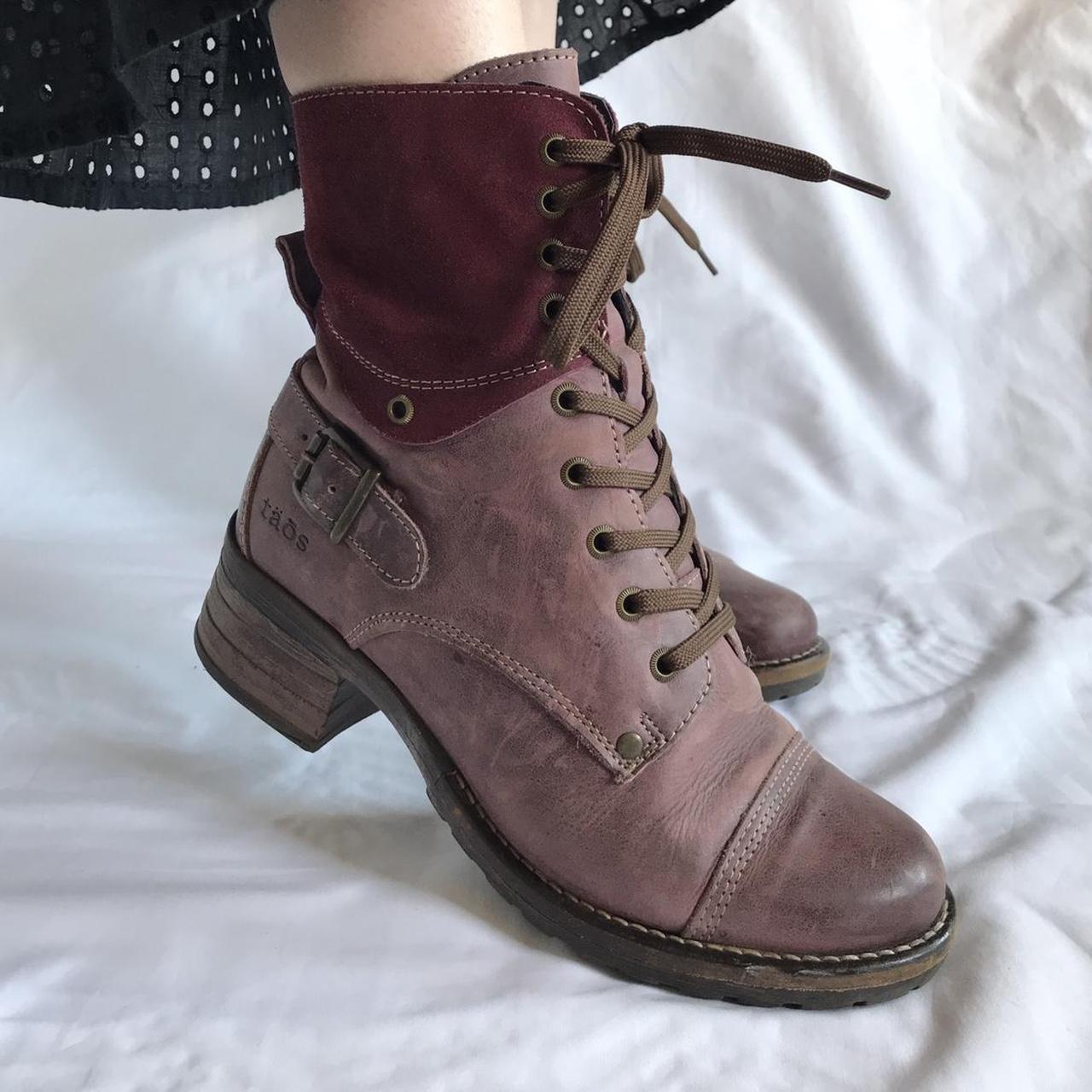 Taos Footwear Burgundy Leather Crave Boots Depop