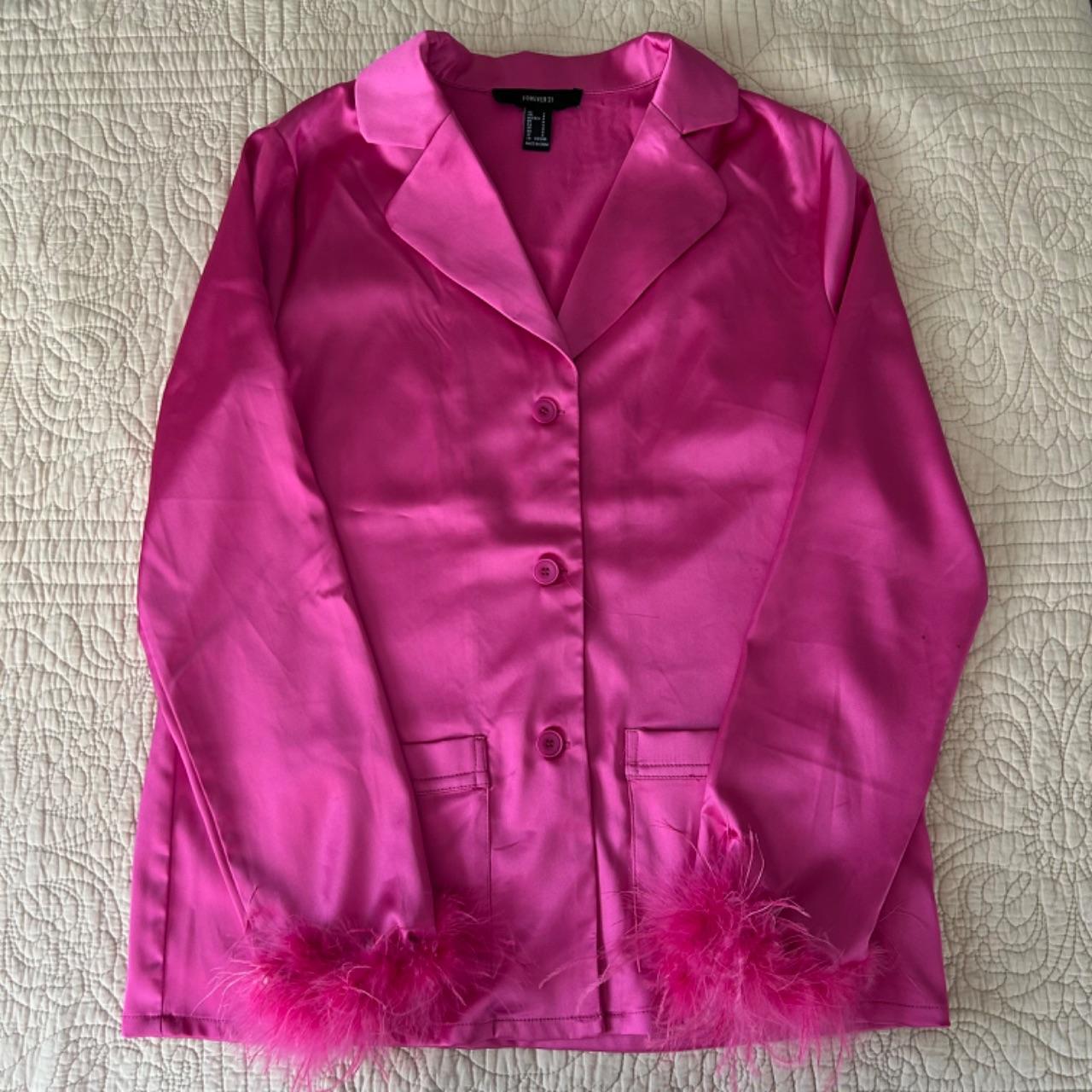 Pink satin jacket forever 21 hotsell