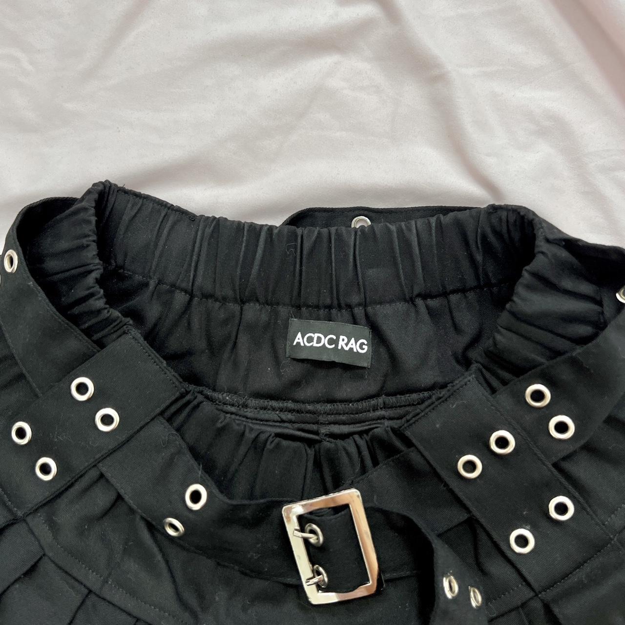 black grommet belt punk harajuku mall goth ACDC Rag... - Depop