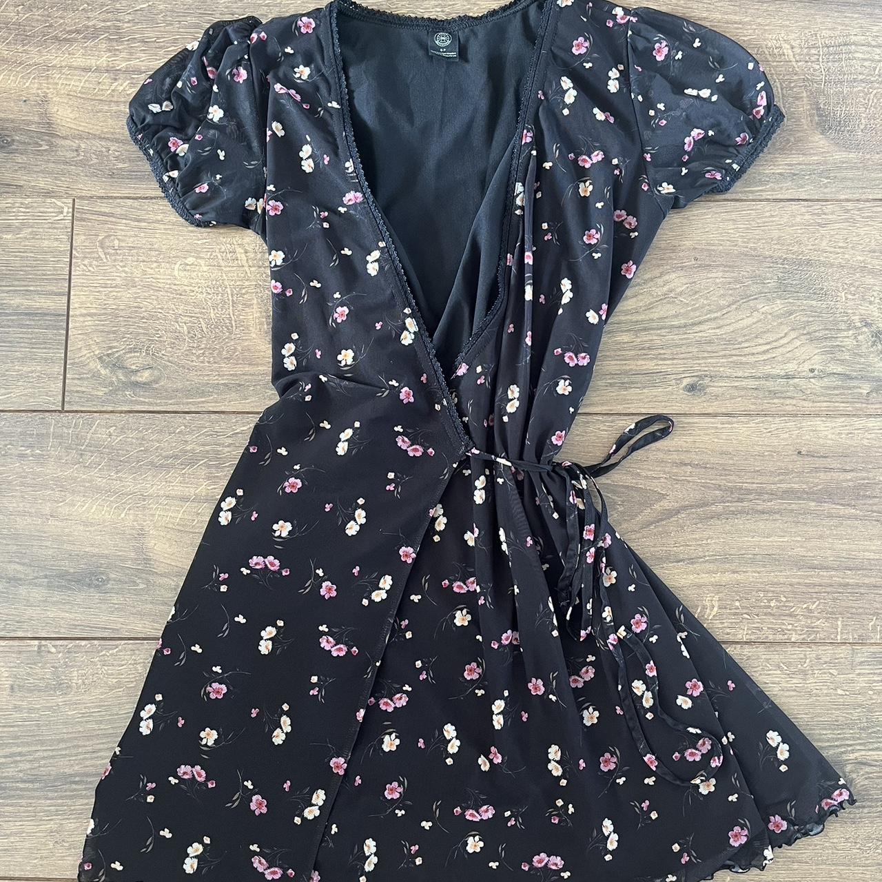 Urban Outfitters Women's Black and Pink Dress | Depop