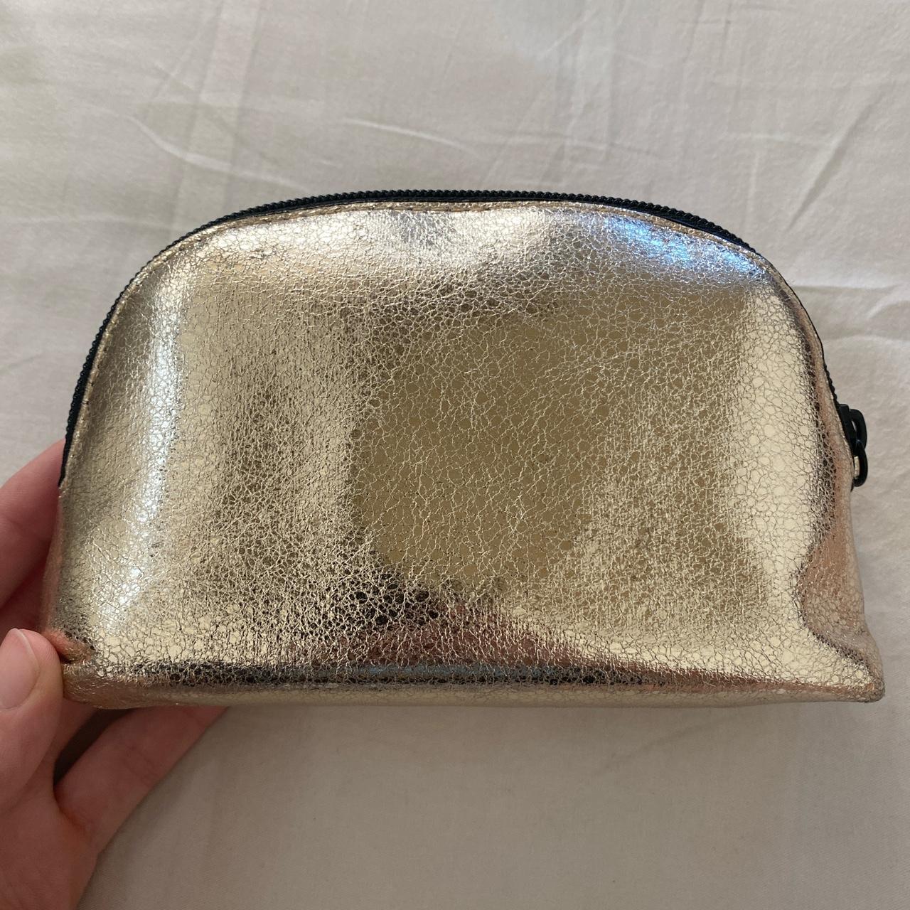 Victorias Secret Clutch Metallic Glitter Silver Gold - Depop