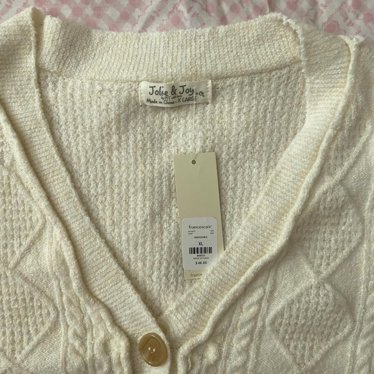 francesca's Women's Cream Cardigan | Depop