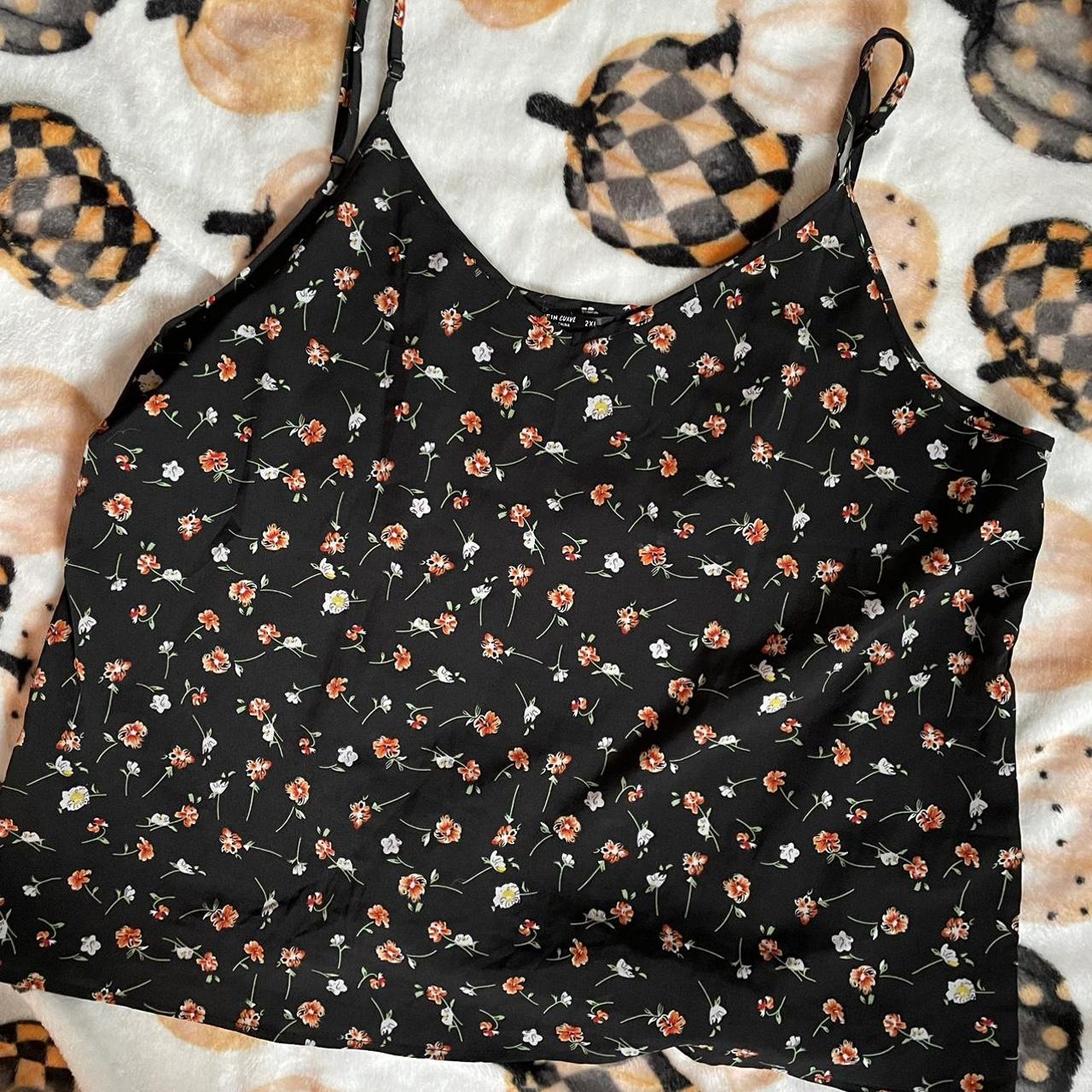 Shein Curve size 2XL Flower pattern halter top. - Depop