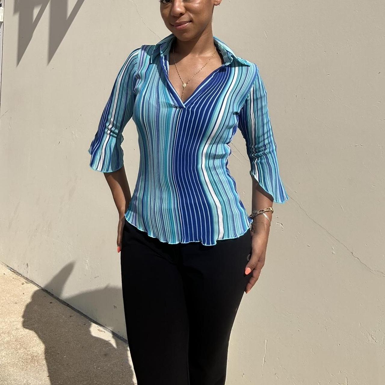 Cache Women's Blouse - Blue/Multi - XS – Y2K Shee… - image 1