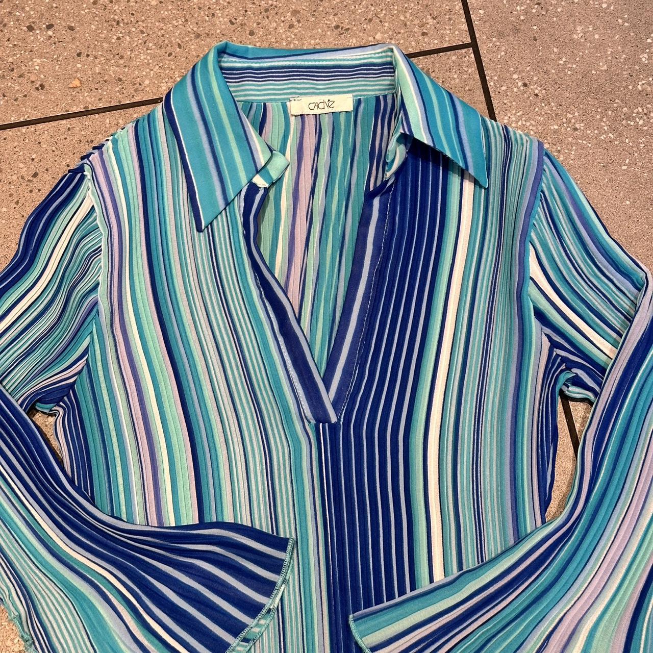 Cache Women's Blouse - Blue/Multi - XS – Y2K Shee… - image 3