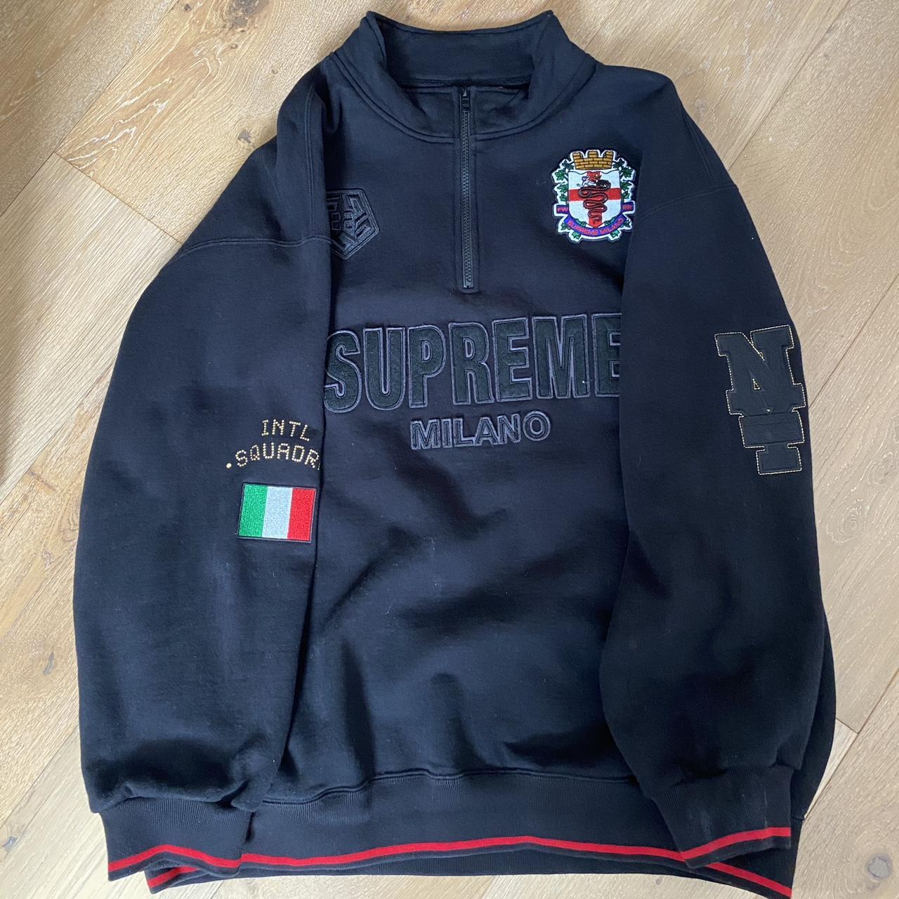 Supreme Milano half zip pullover sweatshirt Size:... - Depop