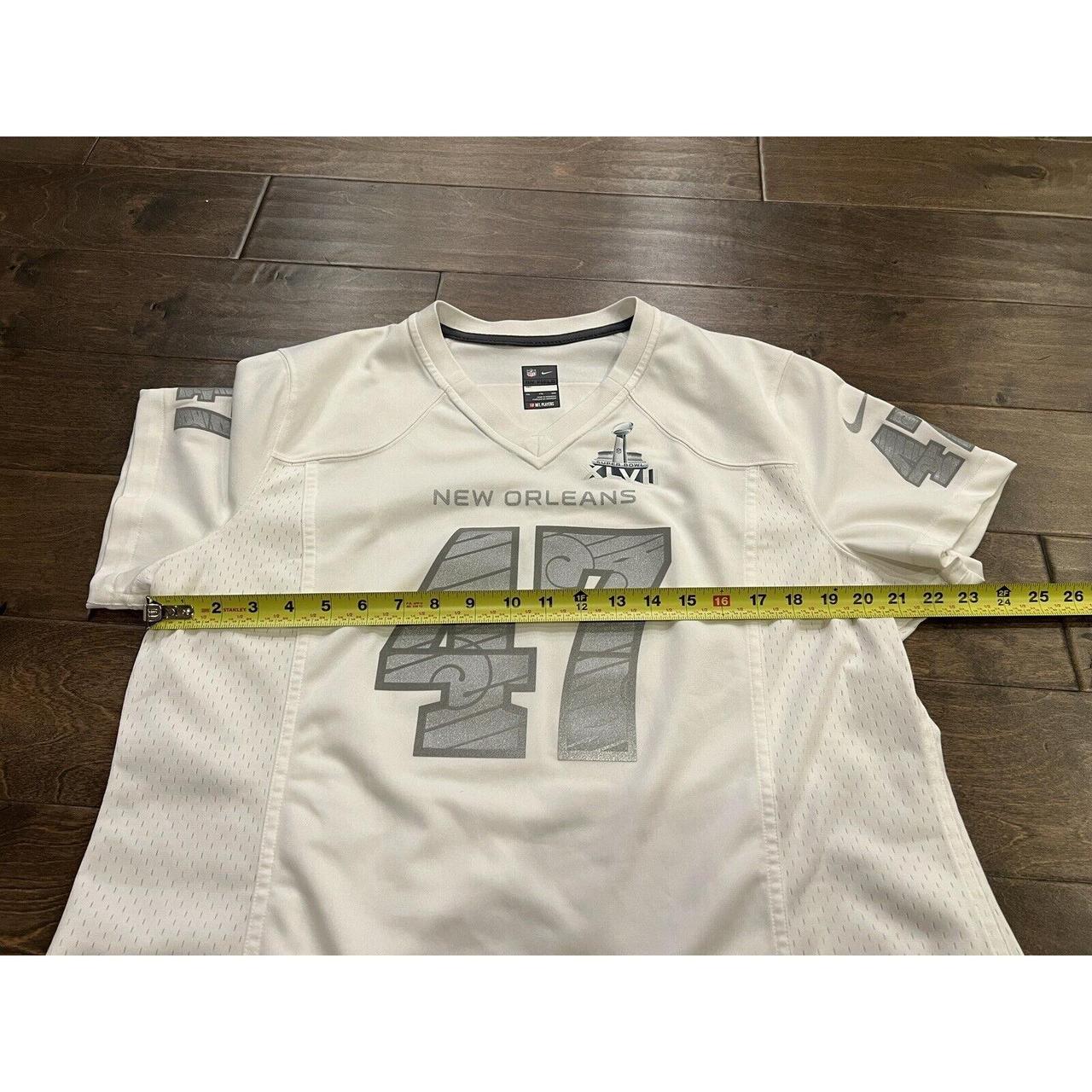 Nike 2024 NFL Limited Womens Sz Medium Super Bowl 47 New Orleans Jersey White Silver