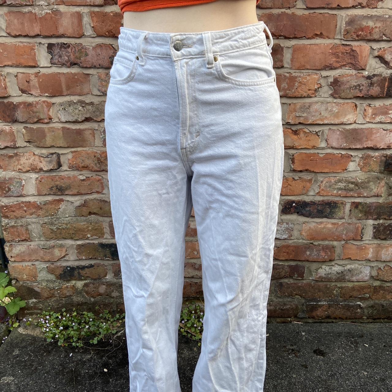 womens white lee jeans