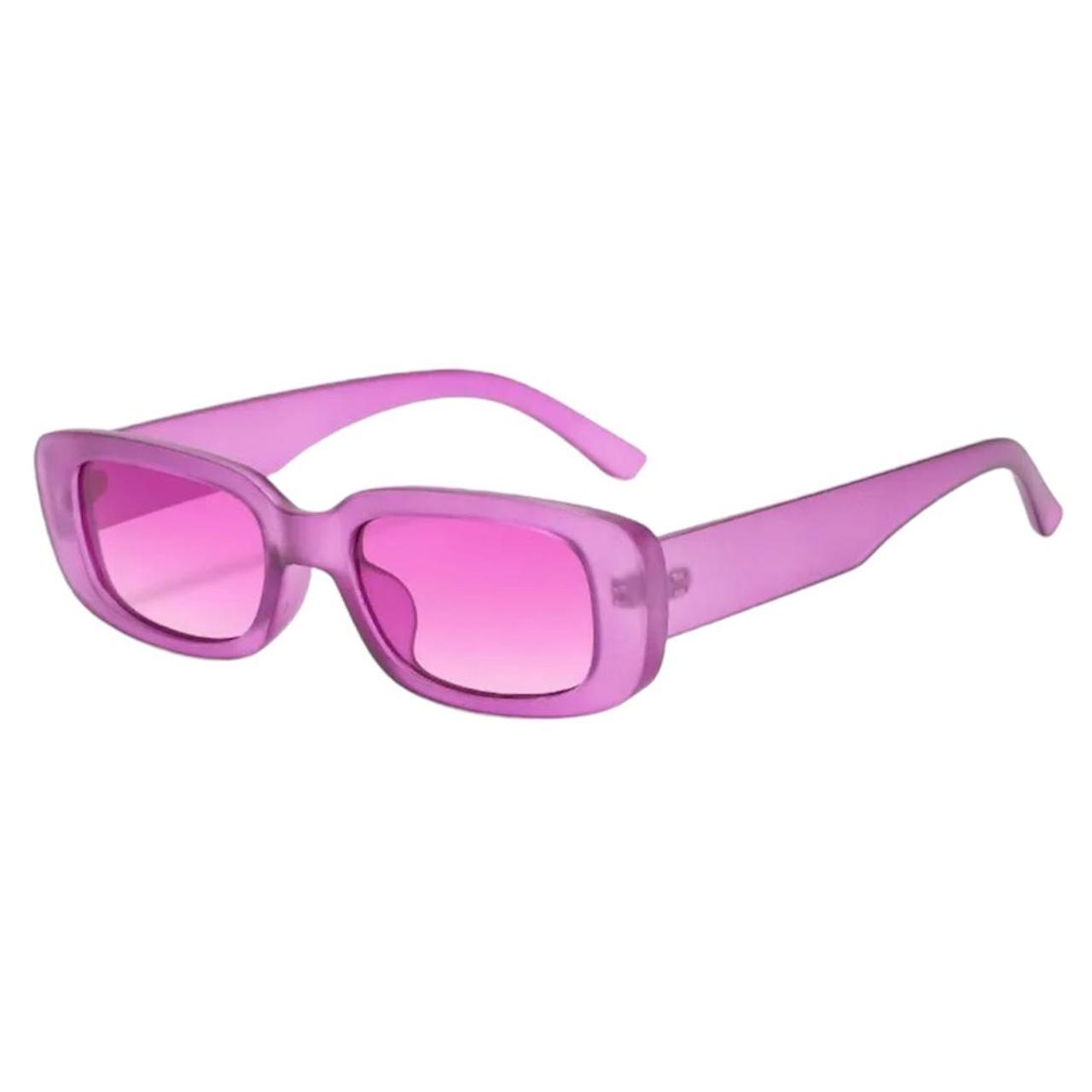 Purple square lens y2k sunglasses Purple clear... - Depop
