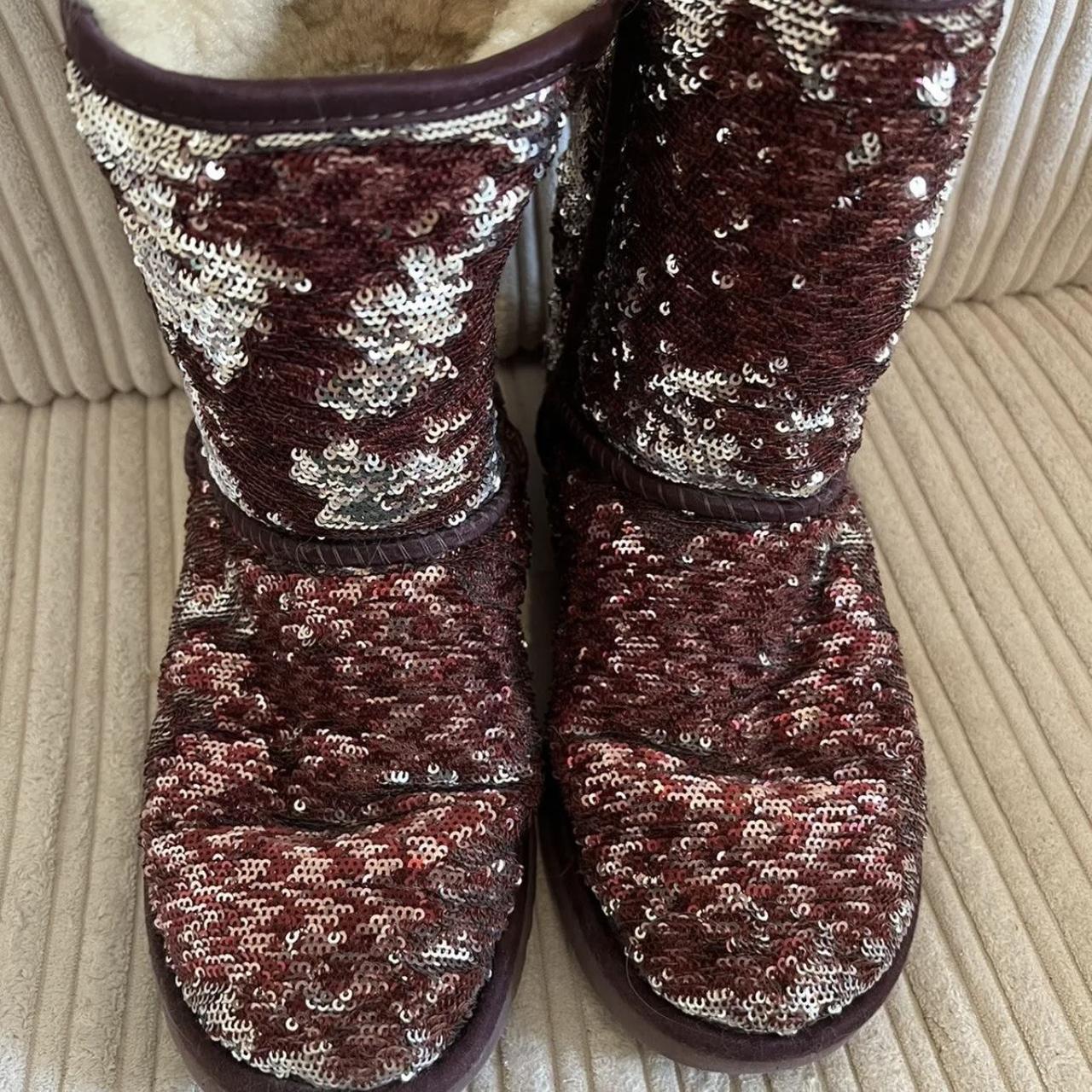 Ugg boots pink and silver sequin 4. Very cute. Depop