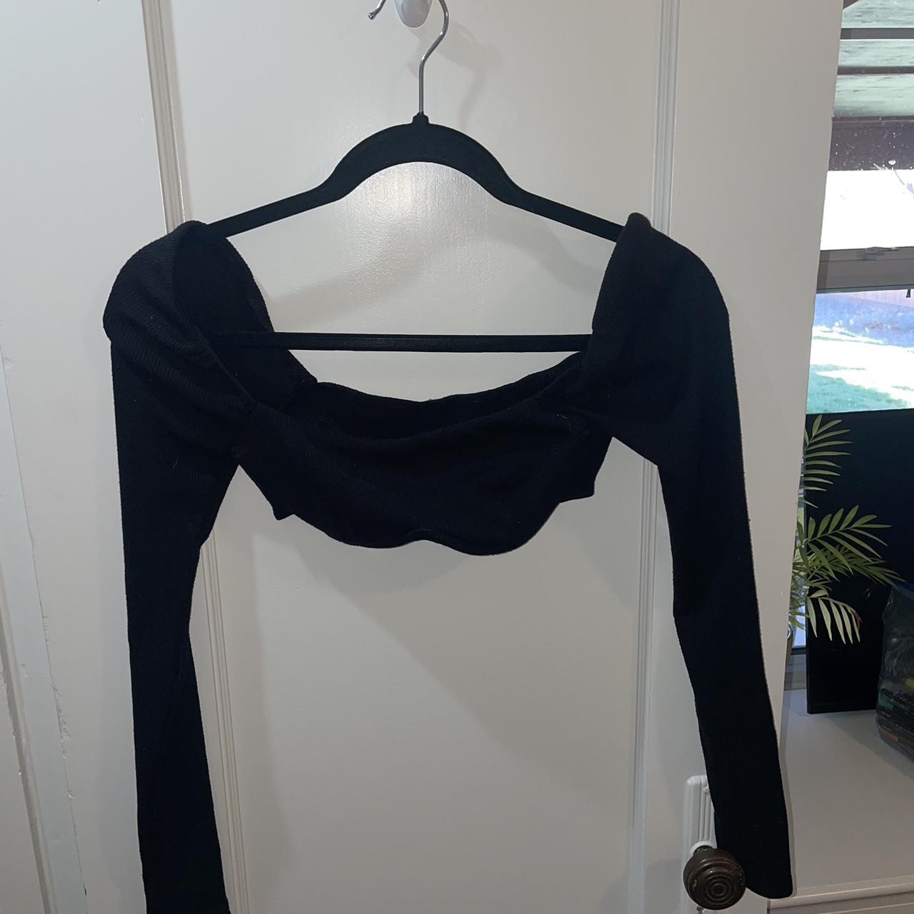 Becca Long Sleeve Crop Top Black