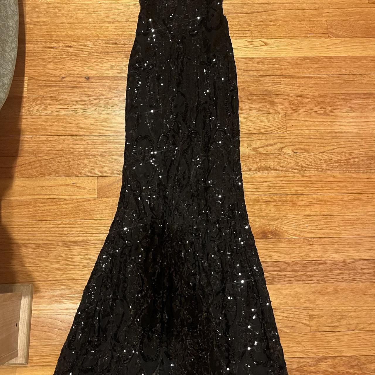 Black Prom Dress Windsor Size XS Black w/ sequins... - Depop