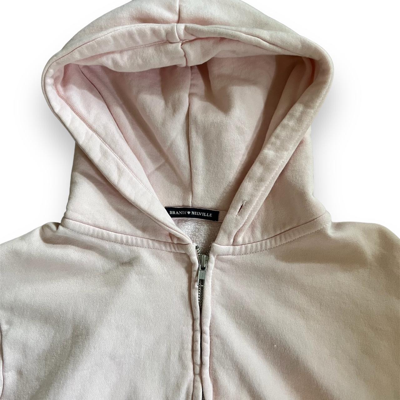 Light pink cropped Brandy Melville zip up jacket... Depop