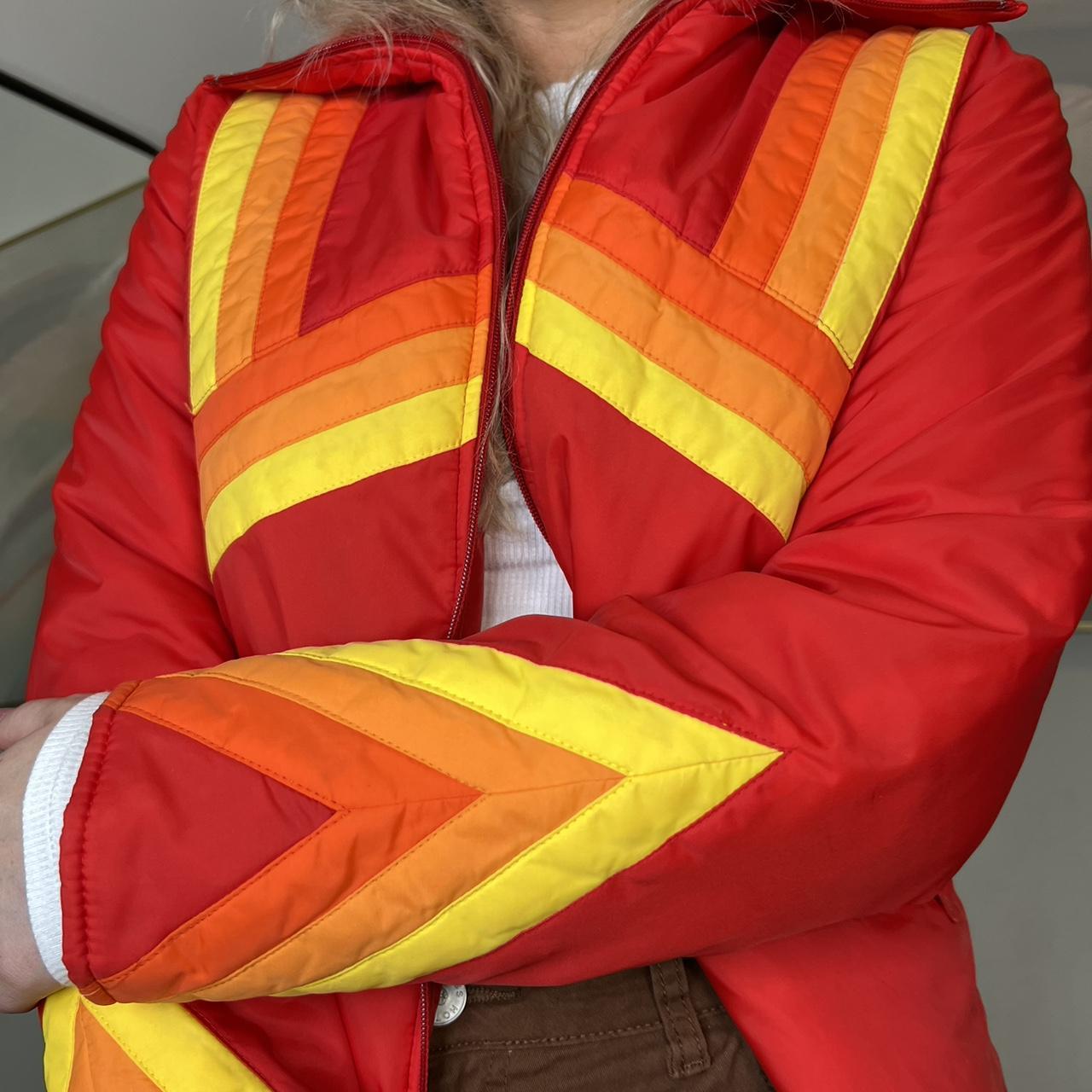 Women's Red and Orange Jacket Depop