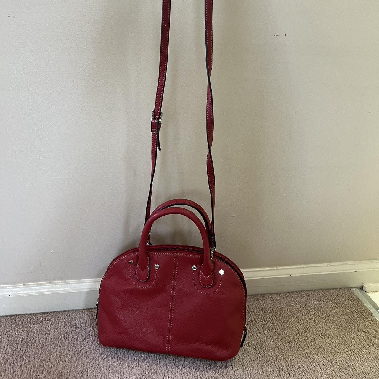 Tignanello red leather discount purse