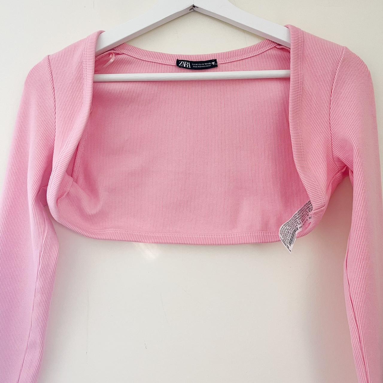 Zara Women's Pink Cardigan Depop