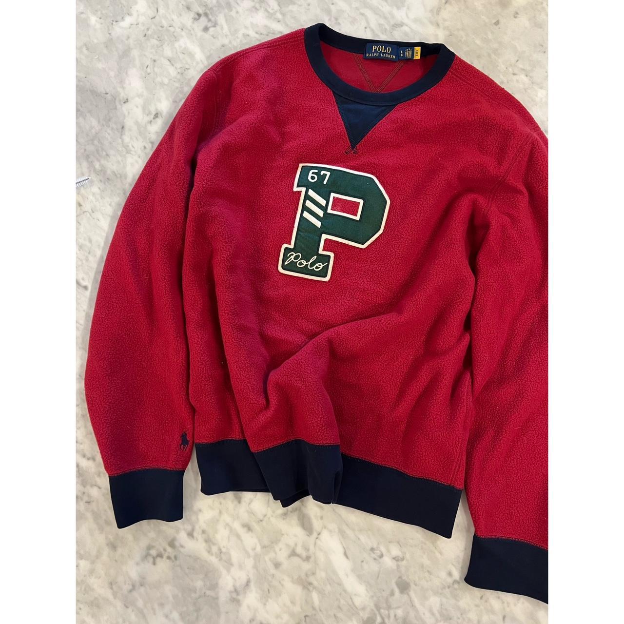 Polo Ralph Lauren Fleece Crewneck in Red - PRICE IS | Depop