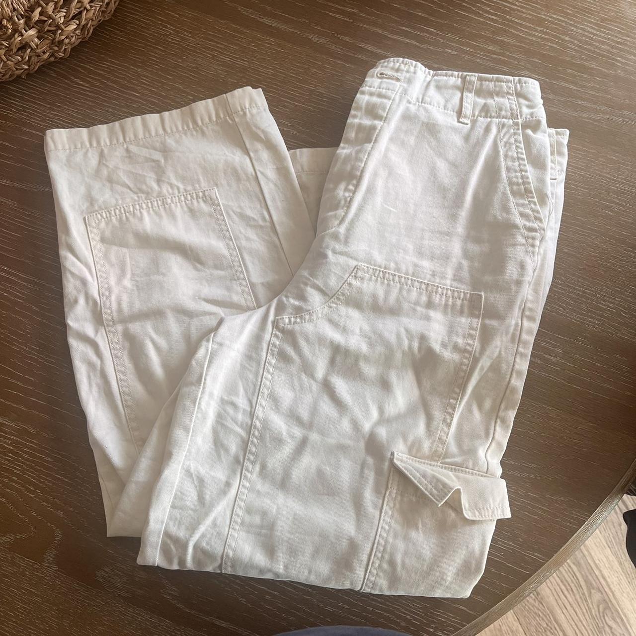 Universal Thread Womens Cream And White Trousers Depop