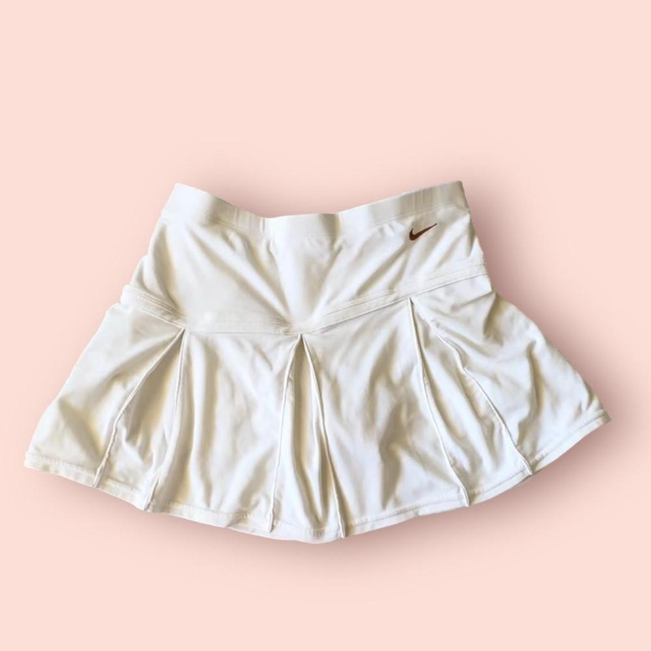 pleated white nike skirt