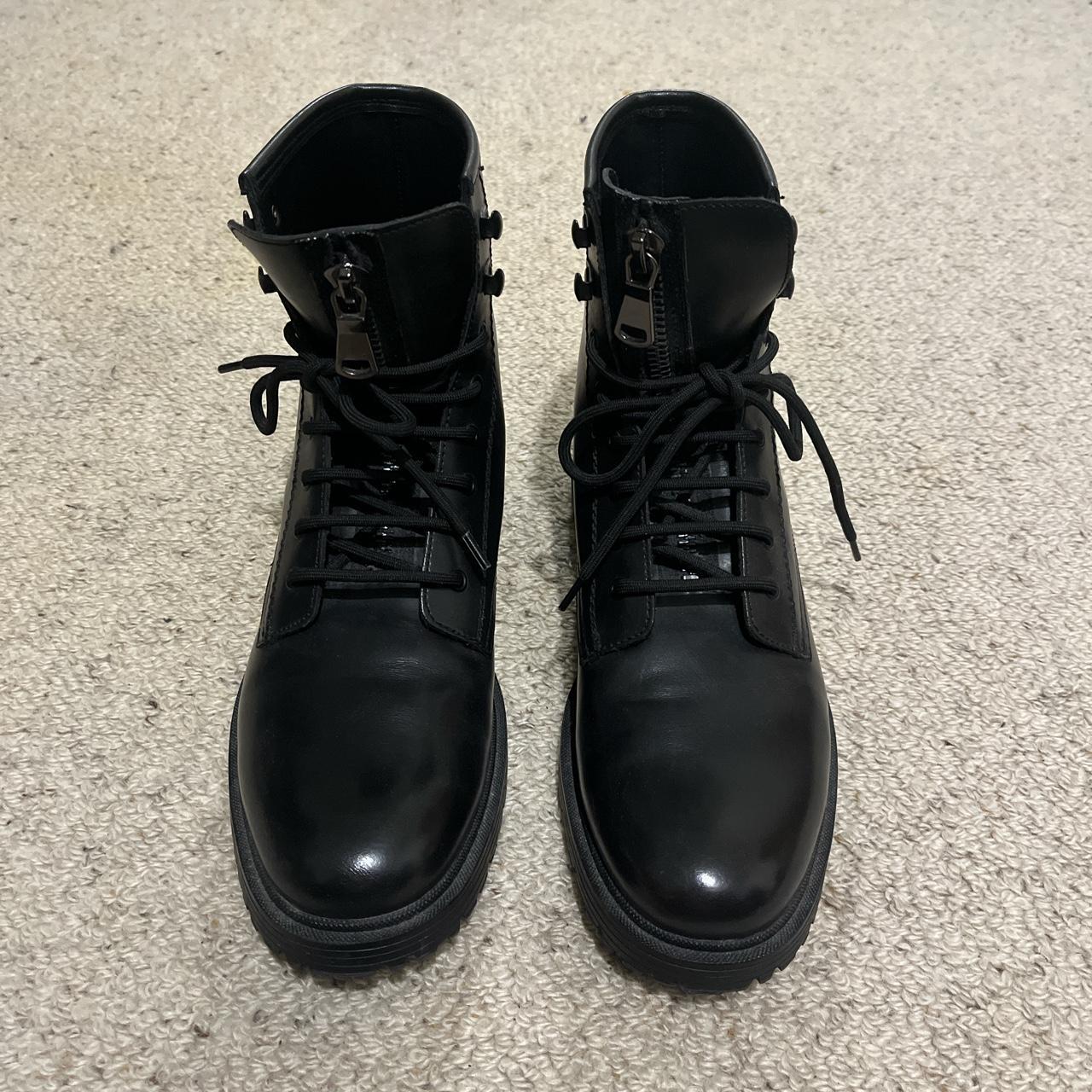 zara black combat boots