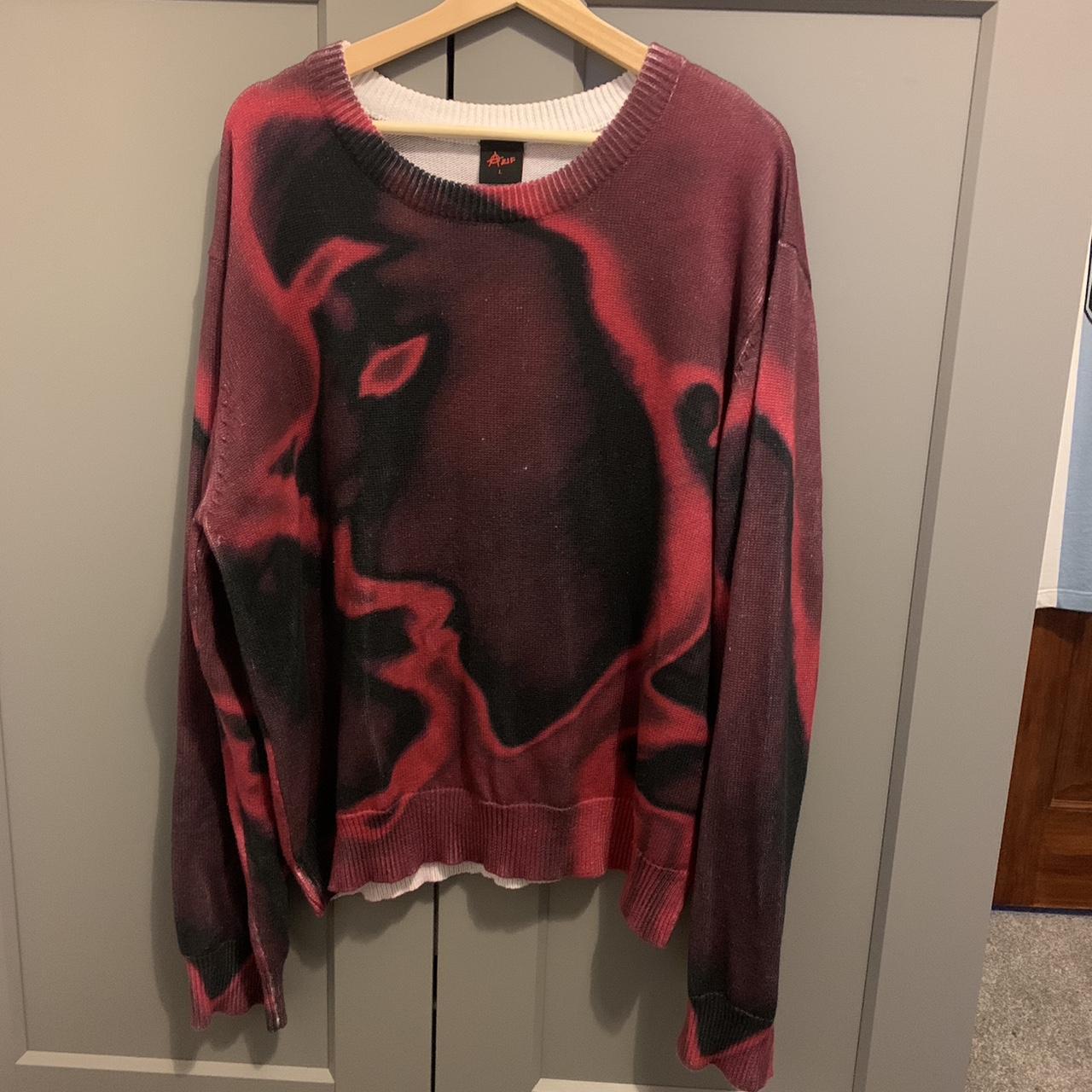 Arif Ferdous ‘Lovers Kiss’ jumper in red / maroon /... - Depop