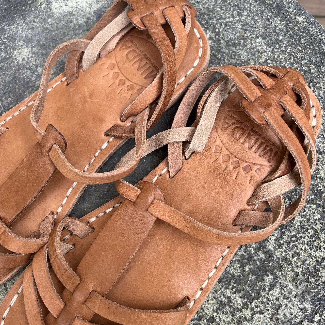 Anthropologie Women's Tan Sandals | Depop