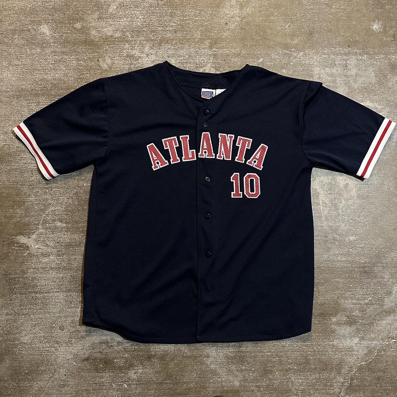 Vintage, Shirts, Atlanta Braves Mlb 9s Baseball Jersey