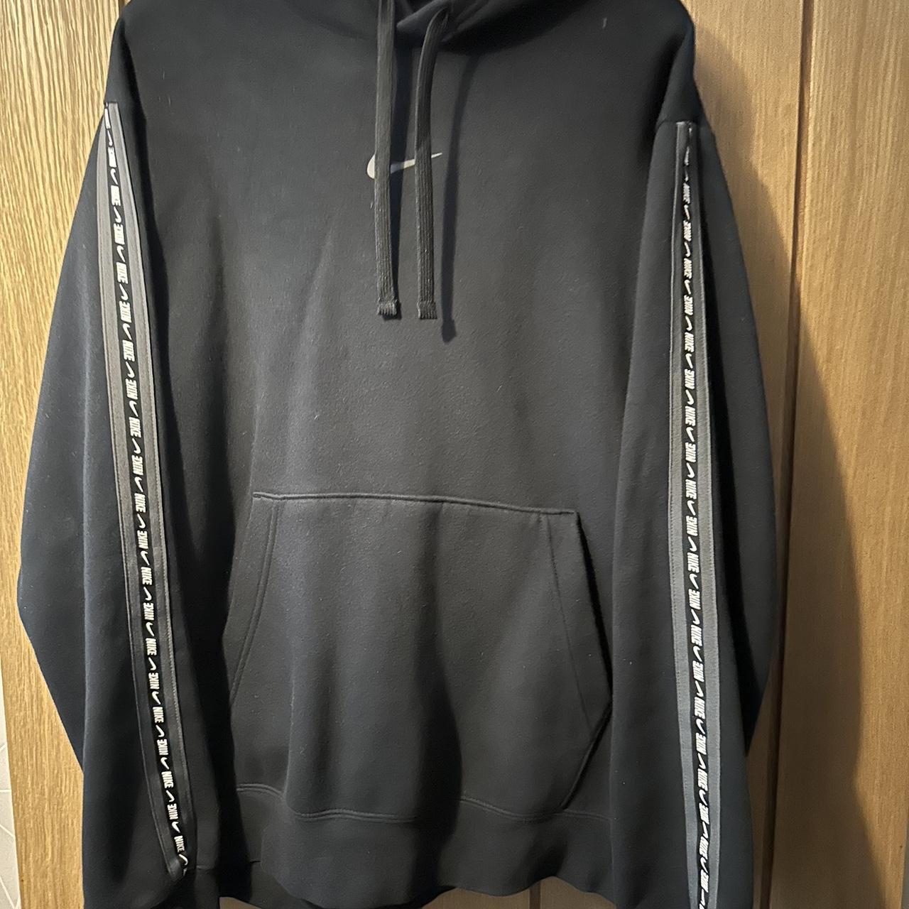 nike tape hoodie black