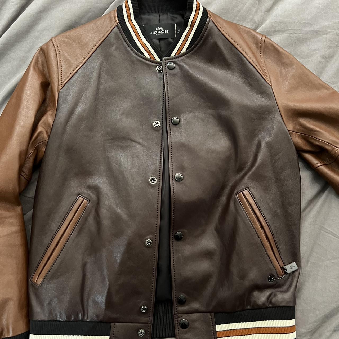Brown Leather Bomber Jacket Coach Biker Jacket Mens Buy Brown Faux