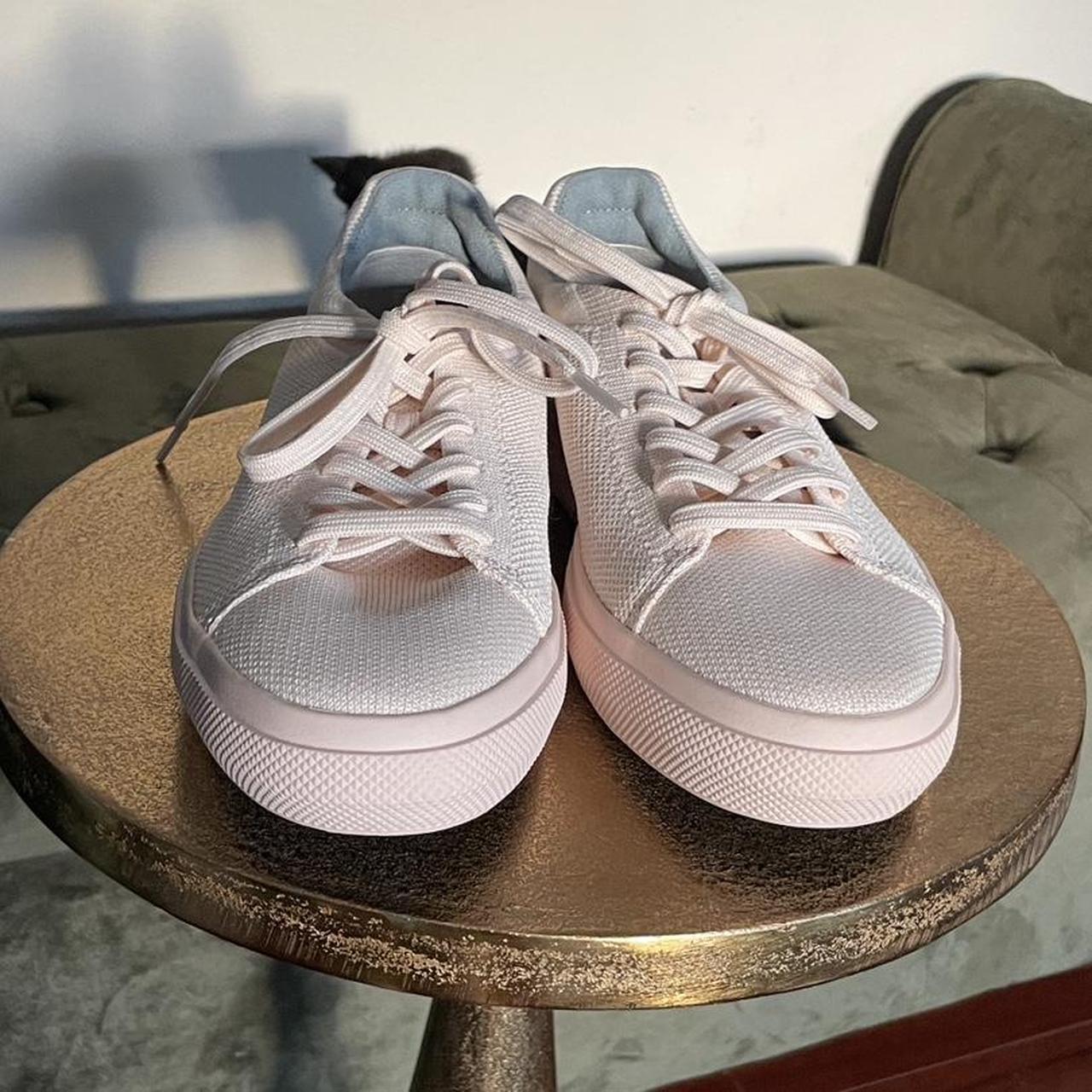 Stretchy pink sneakers - size 8 in women’s. Never... - Depop