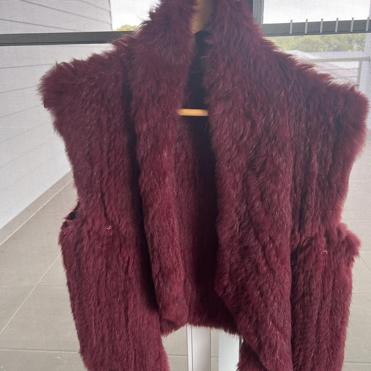 Nicholas rabbit fur vest with a waterfall front and... - Depop