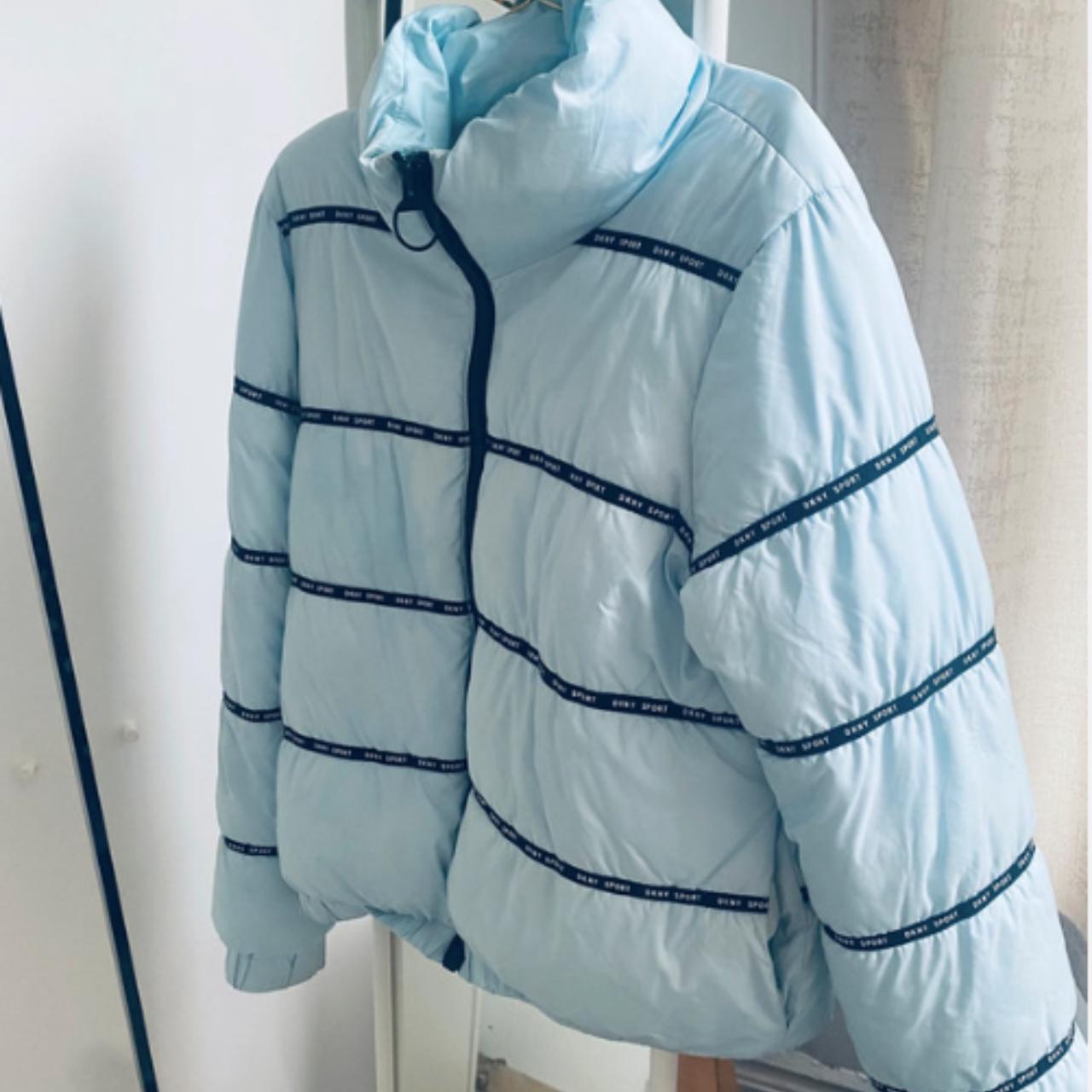 Dkny Baby Blue Winter Jacket - Great Condition - Depop