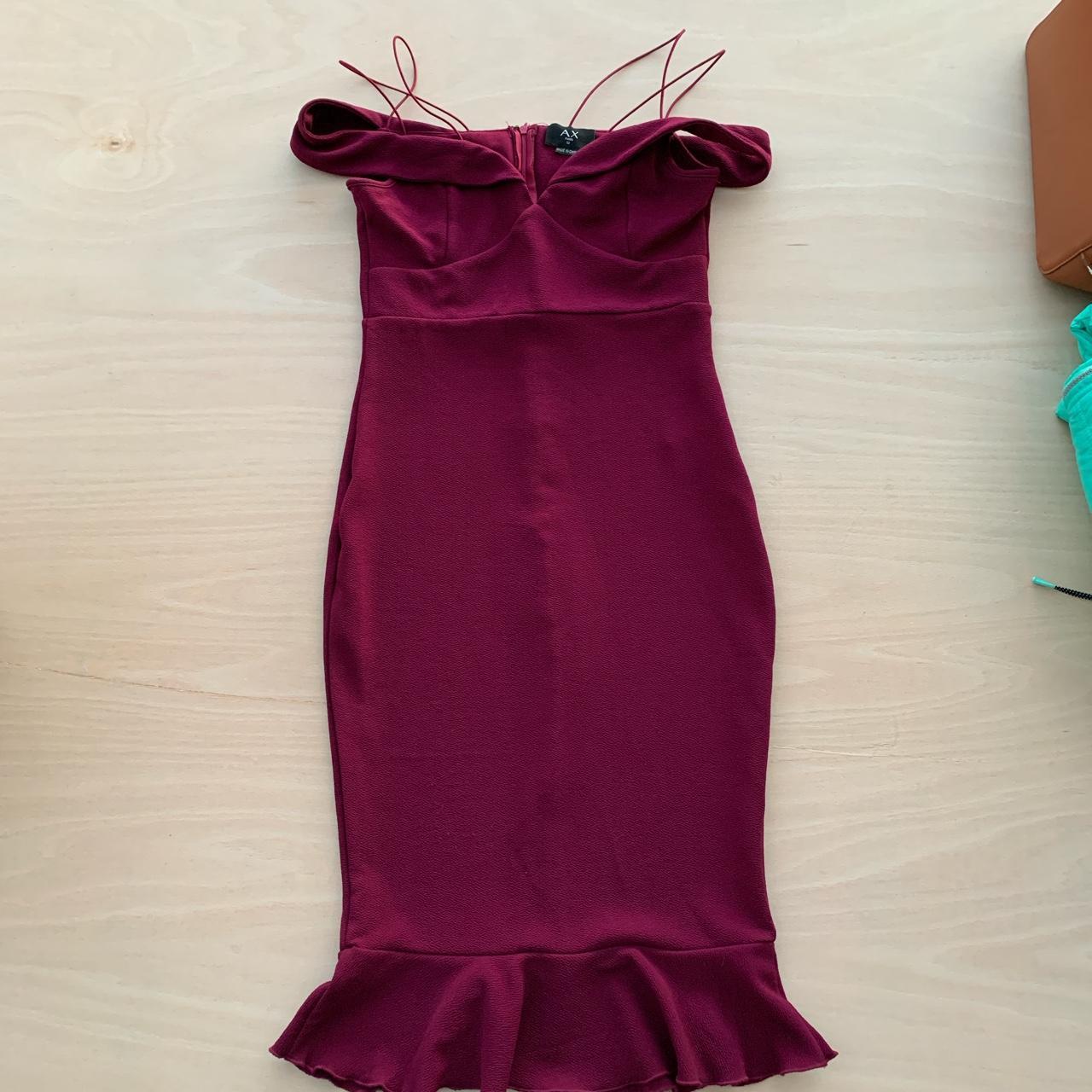 AX Paris Women's Burgundy And Red Dress | Depop