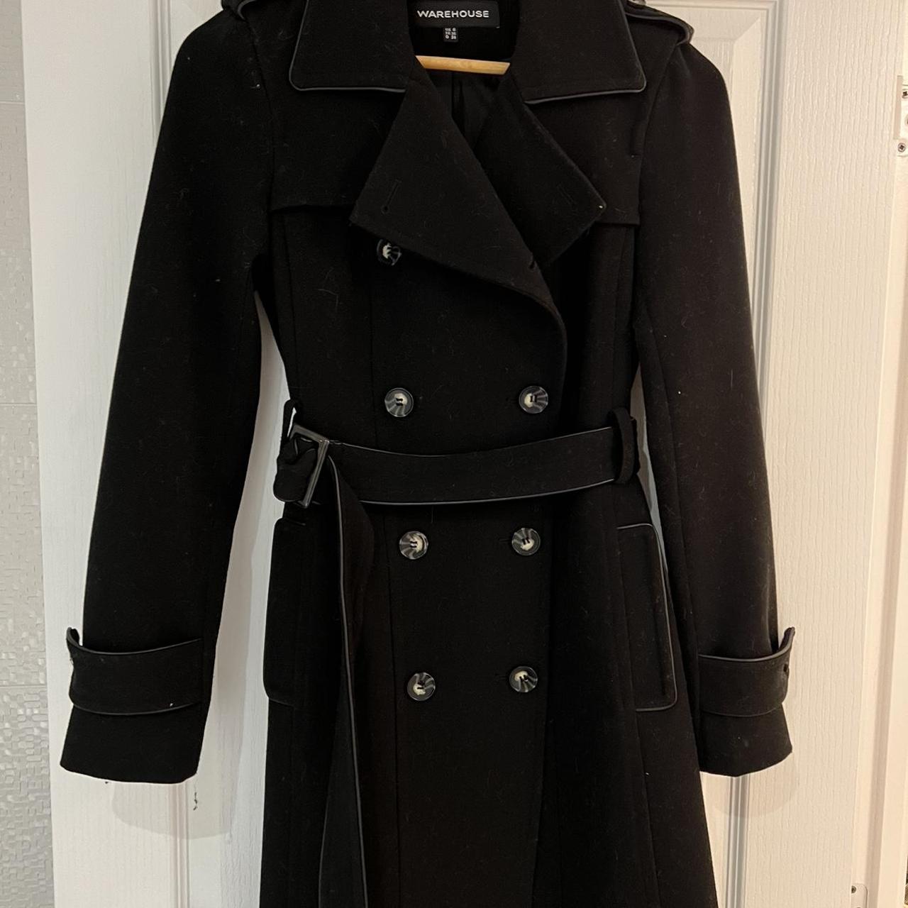 Warehouse Women's Black Coat Depop