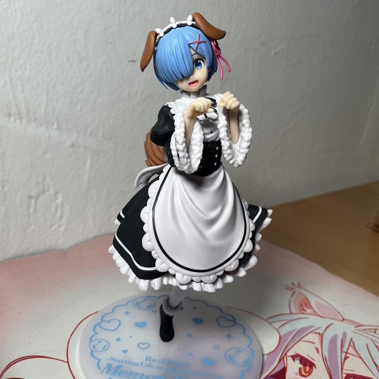 Puppy girl rem anime figure 🐶🩵🤎🤍 Rezero figure... Depop