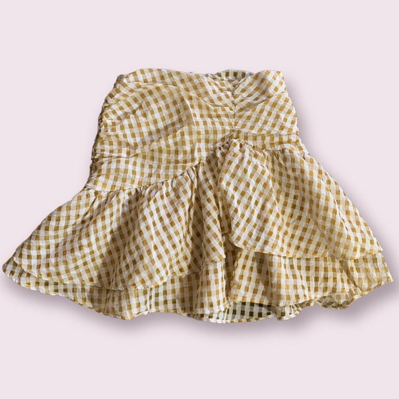 H&m gingham ruffle skirt hotsell