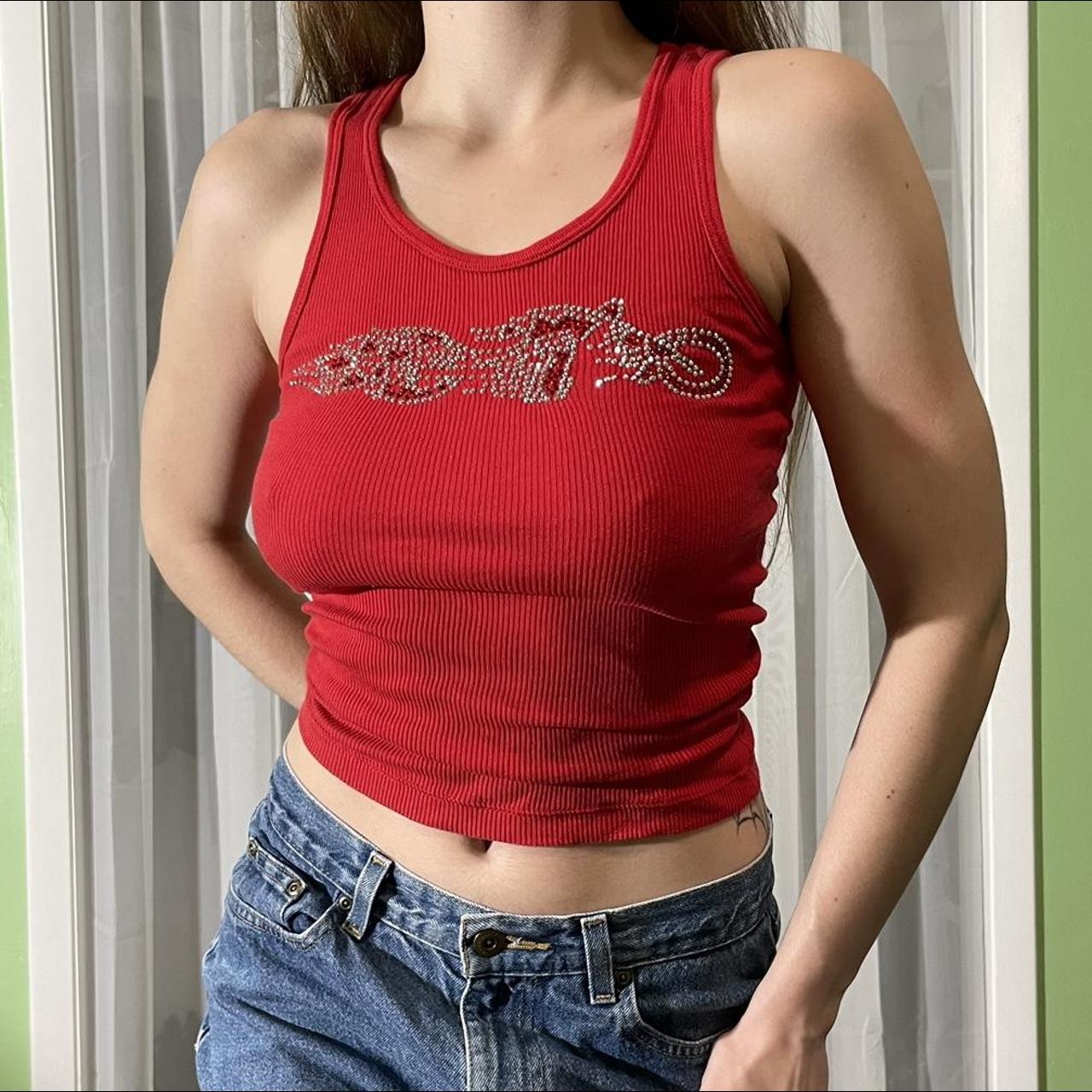 American Apparel Women's Red and Silver Vests-tanks-camis (2)