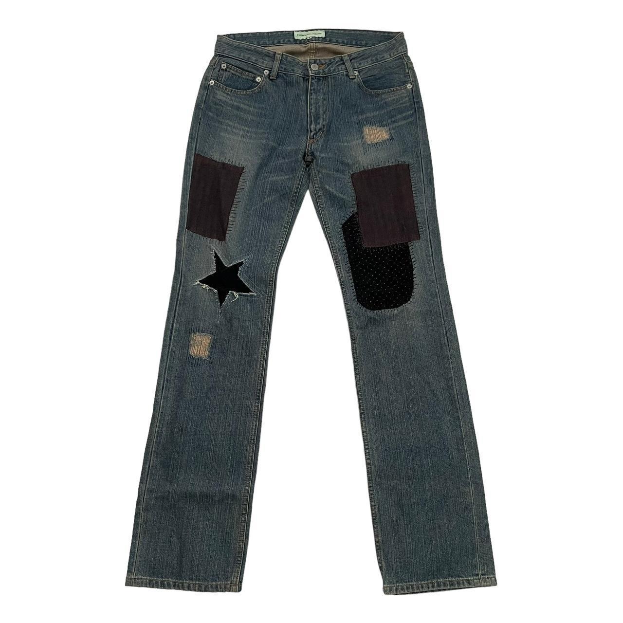 Japanese Brand Mouth Valley Low sale Waisted Patchwork Jeans